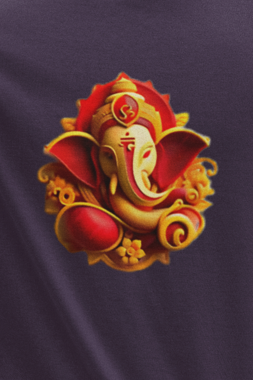 3D Ganesha T-Shirt - Purple