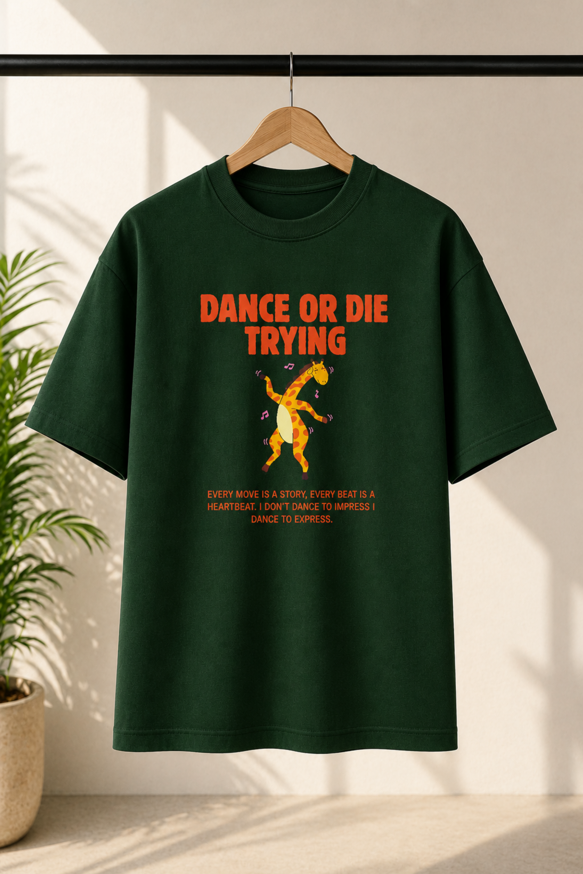 Dance Oversized Tee- Bottle Green