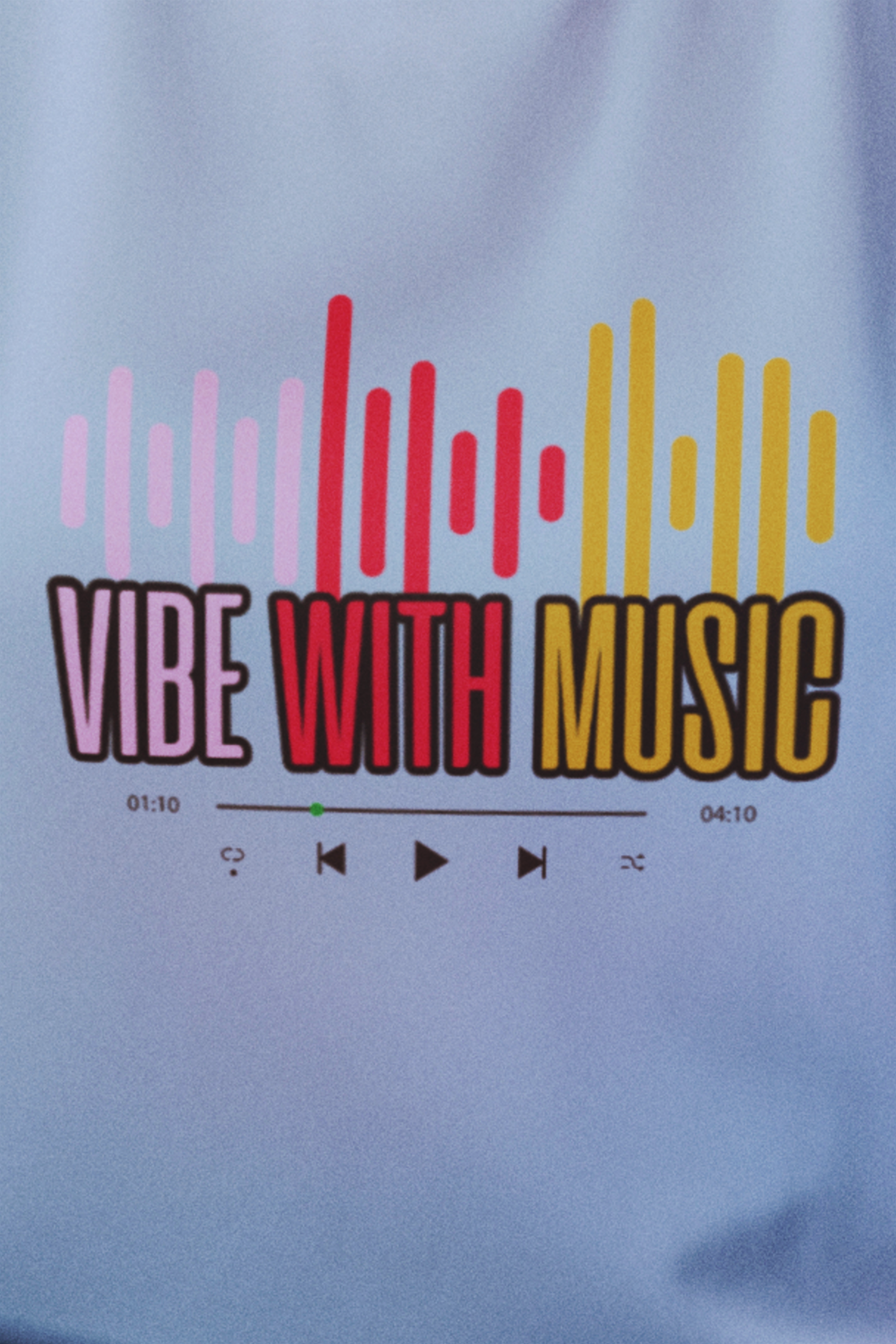 Music Vibe Oversized Tee - Baby Blue