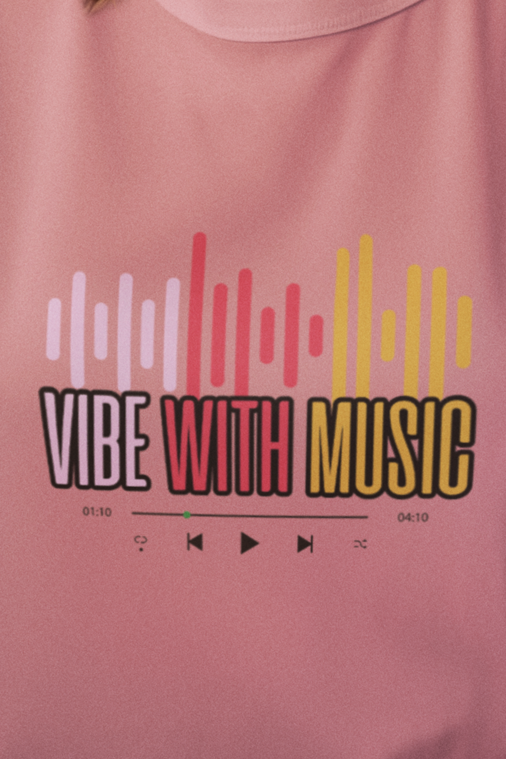 Music Vibe Oversized Tee - Flamingo