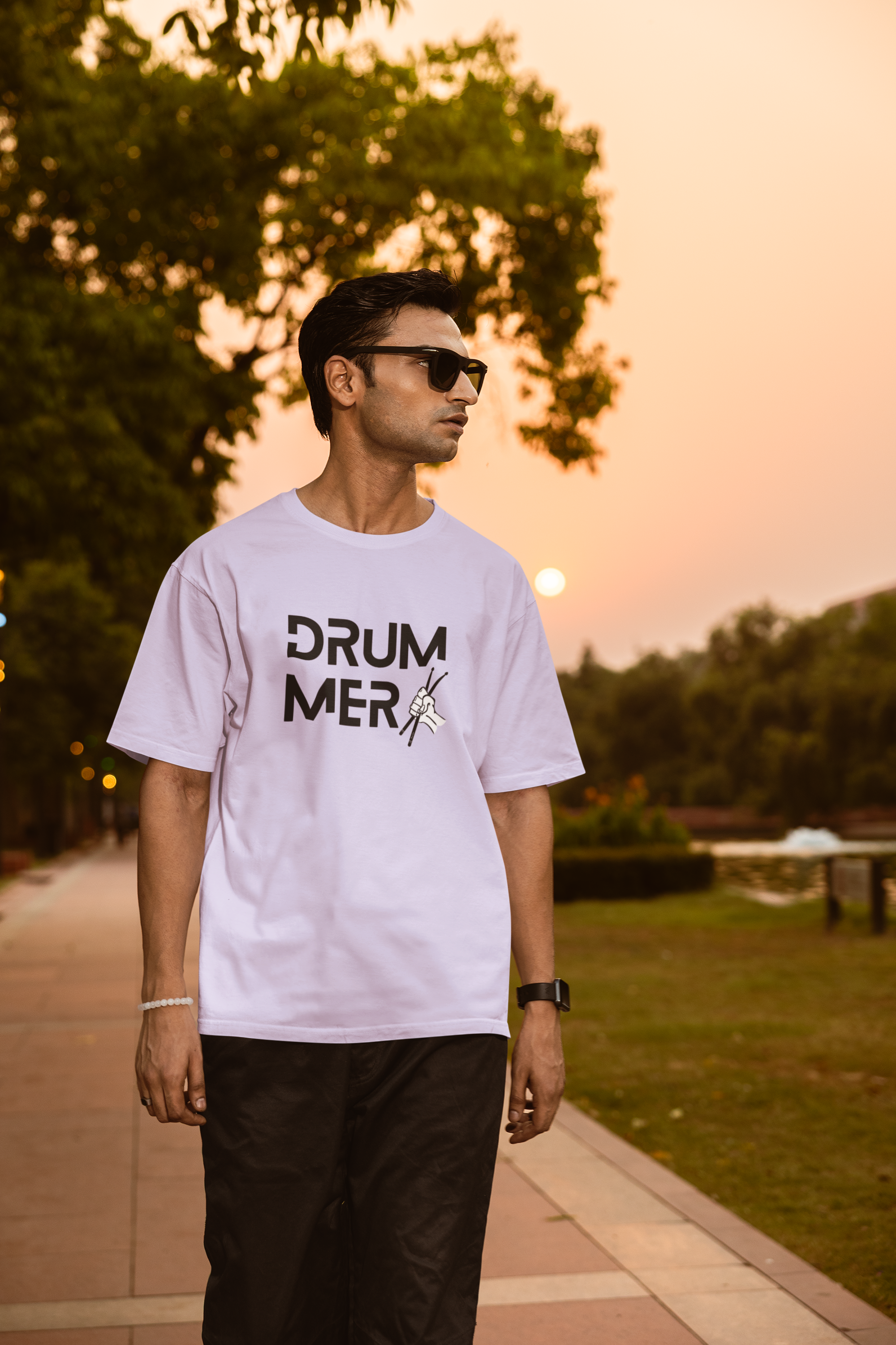 Instrument Drum Oversized Tee- Lavender