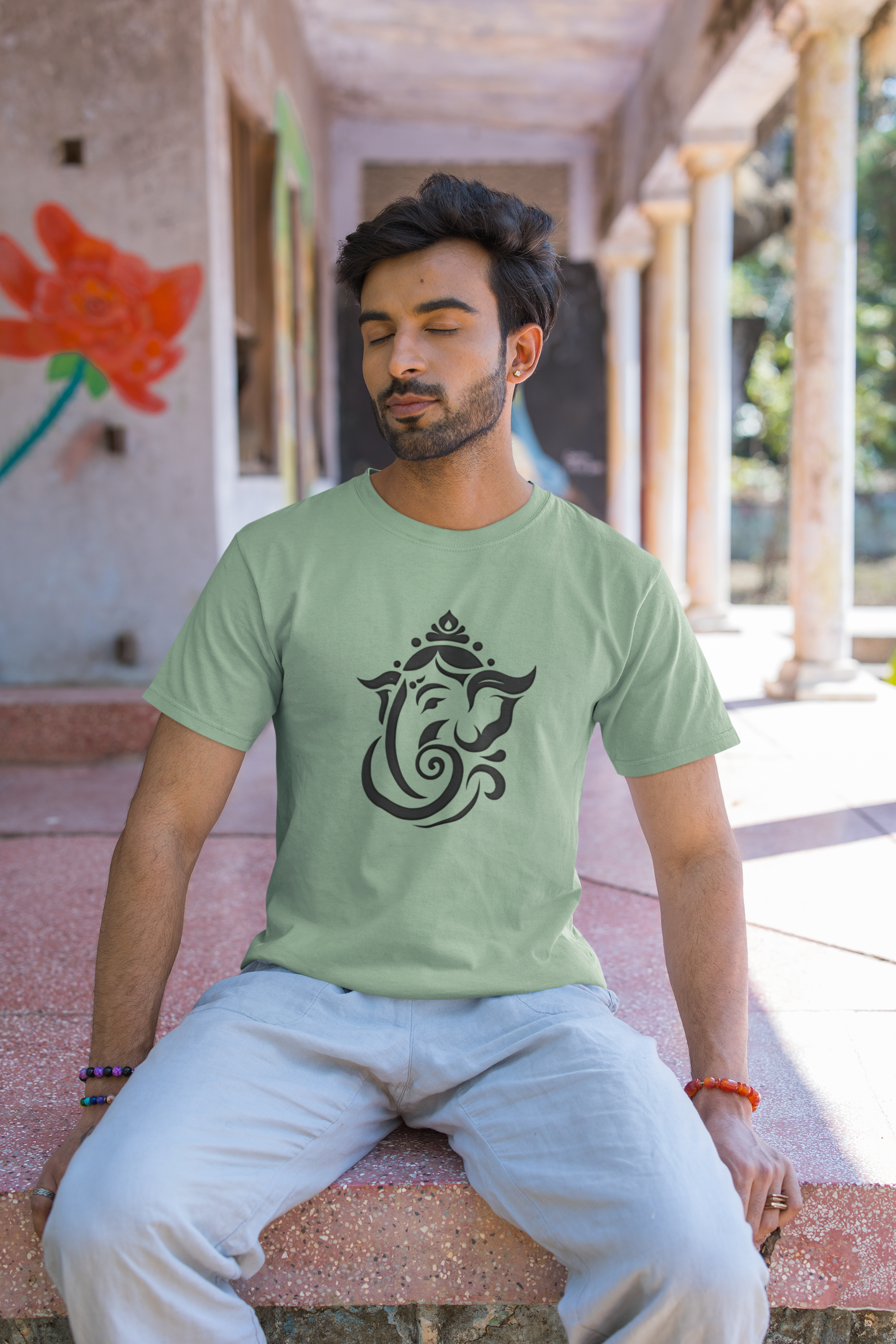 Ganesha Sanskrit T-Shirt - Jade