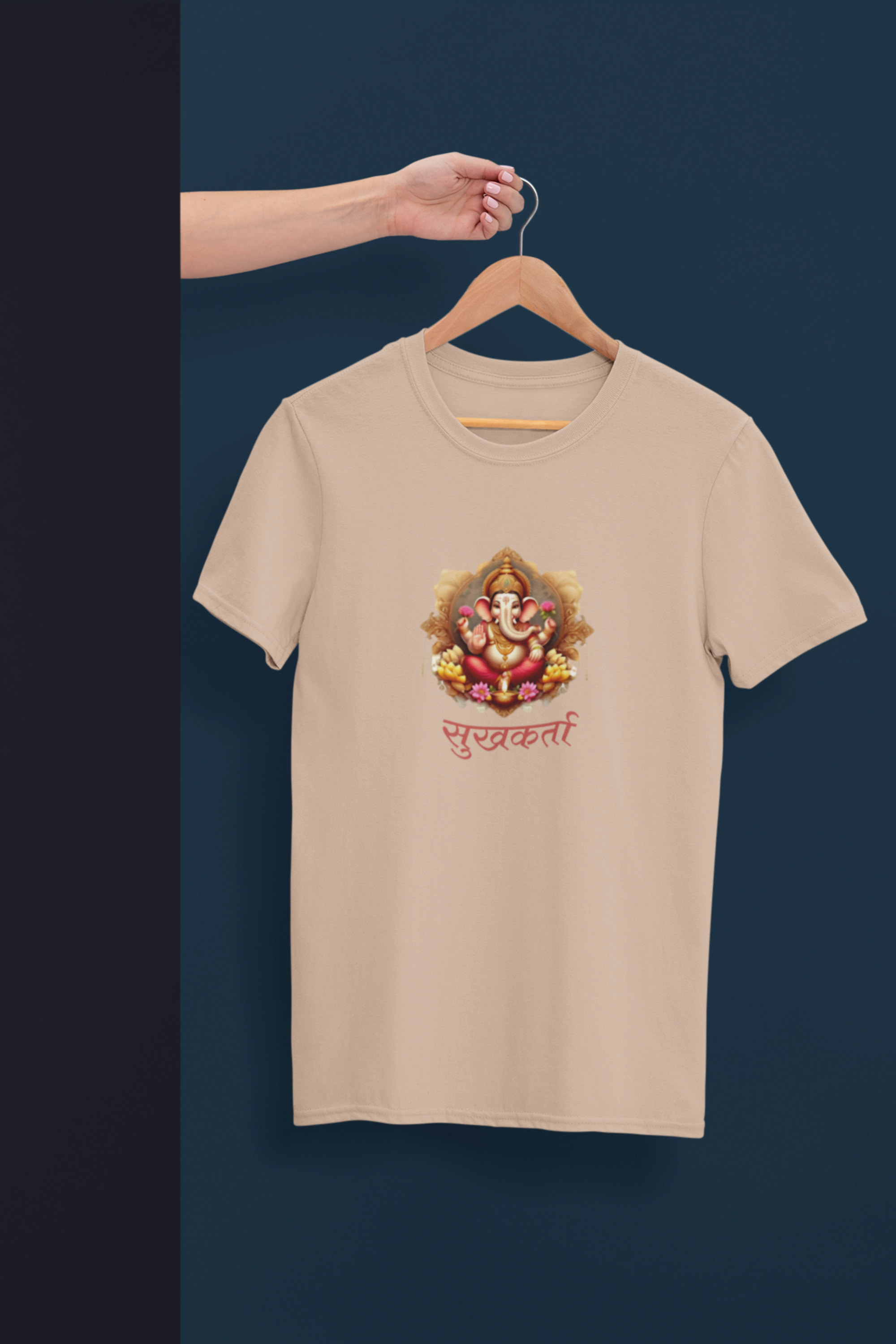 Sukhkarta T-Shirt - Peach