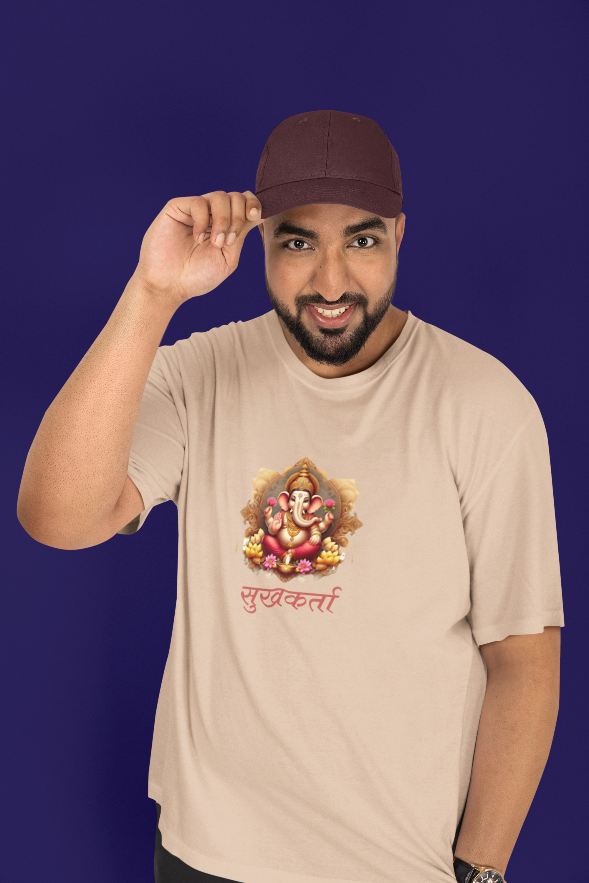 Sukhkarta T-Shirt - Peach