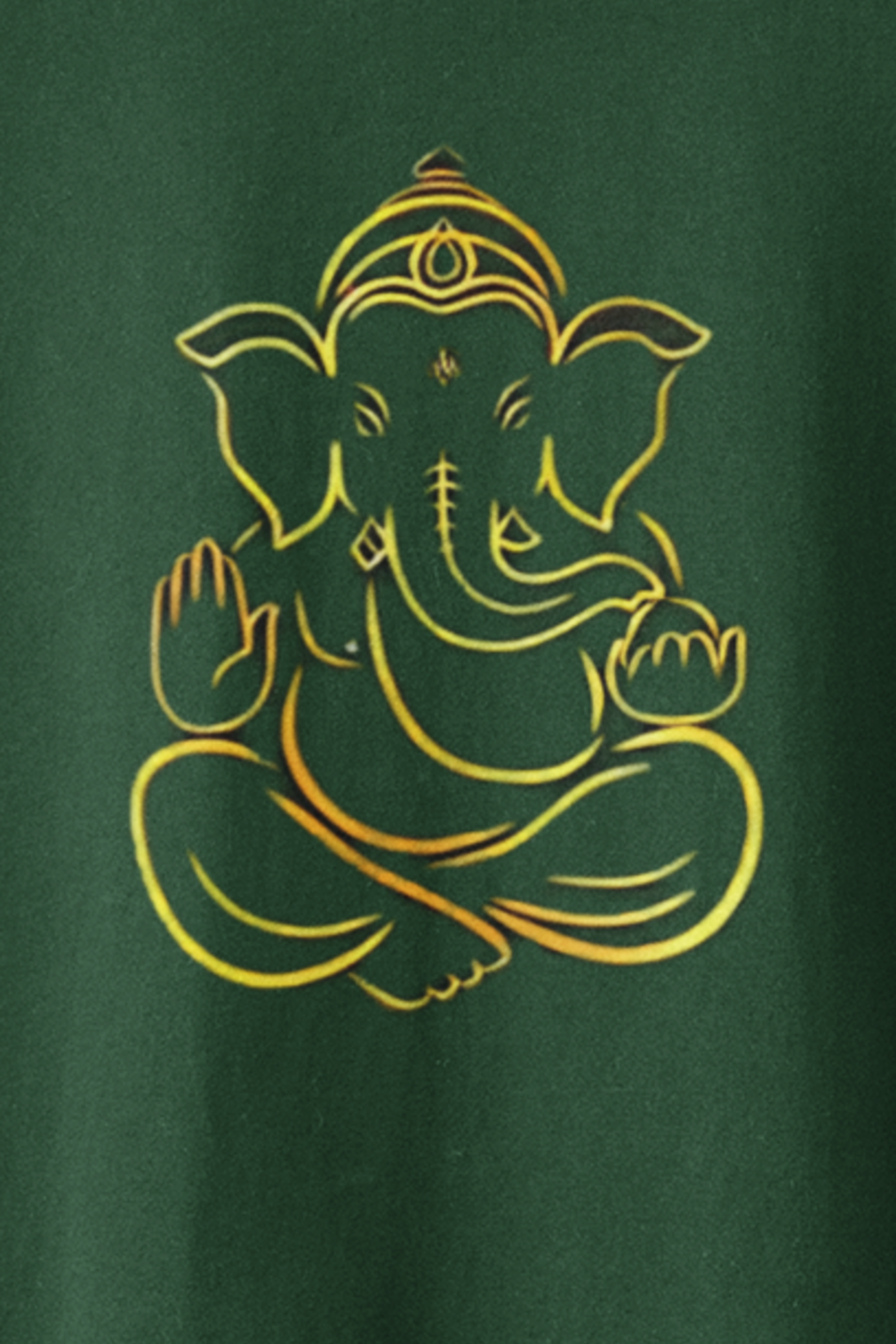 Ganesha Art T-Shirt - Bottle Green