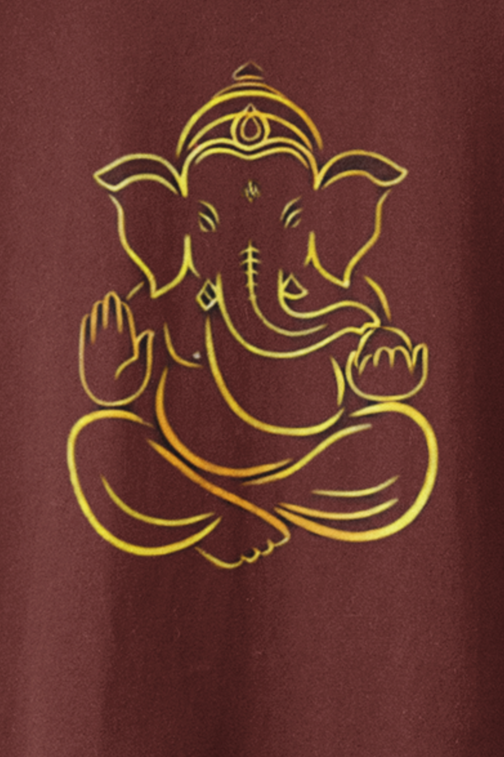 Ganesha Art T-Shirt - Brick Red
