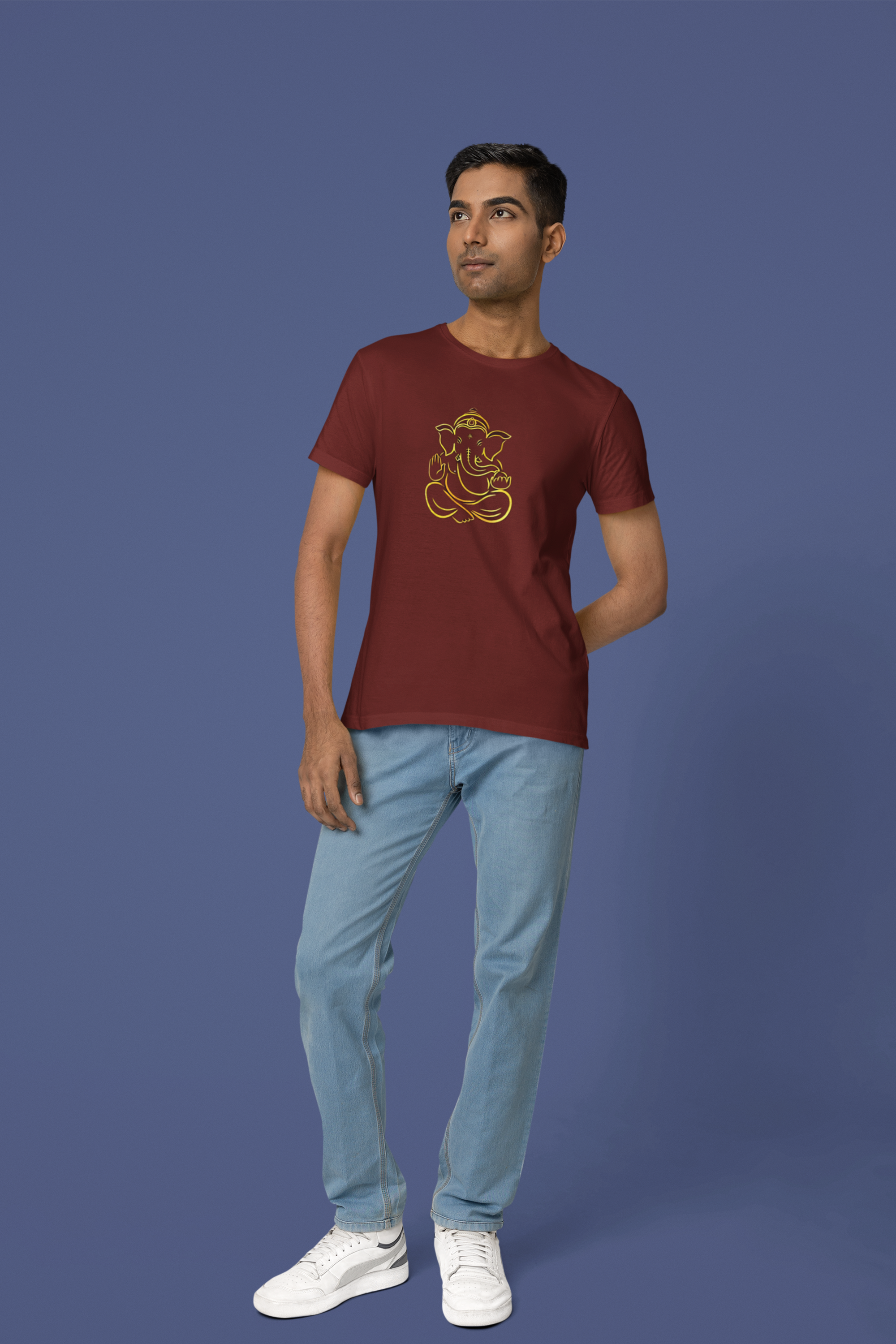 Ganesha Art T-Shirt - Brick Red