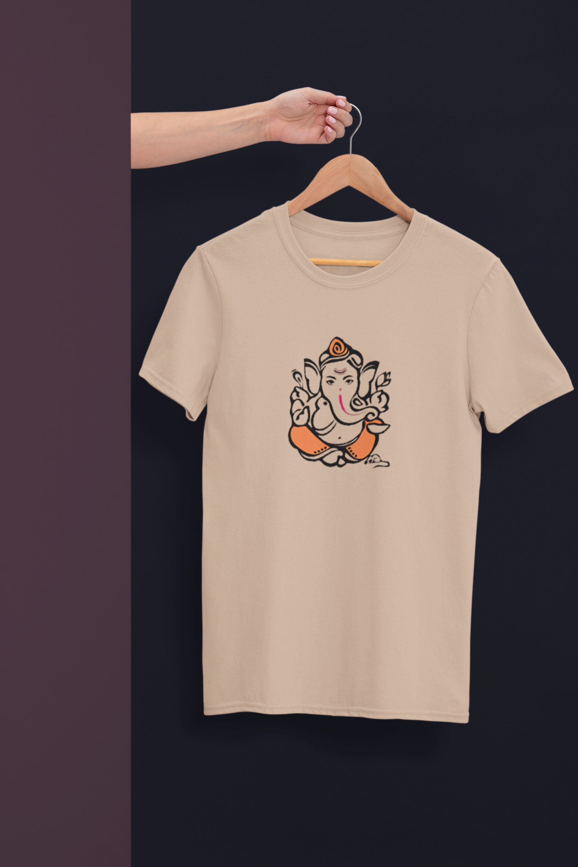 Mangalmurti Morya T-Shirt -Peach