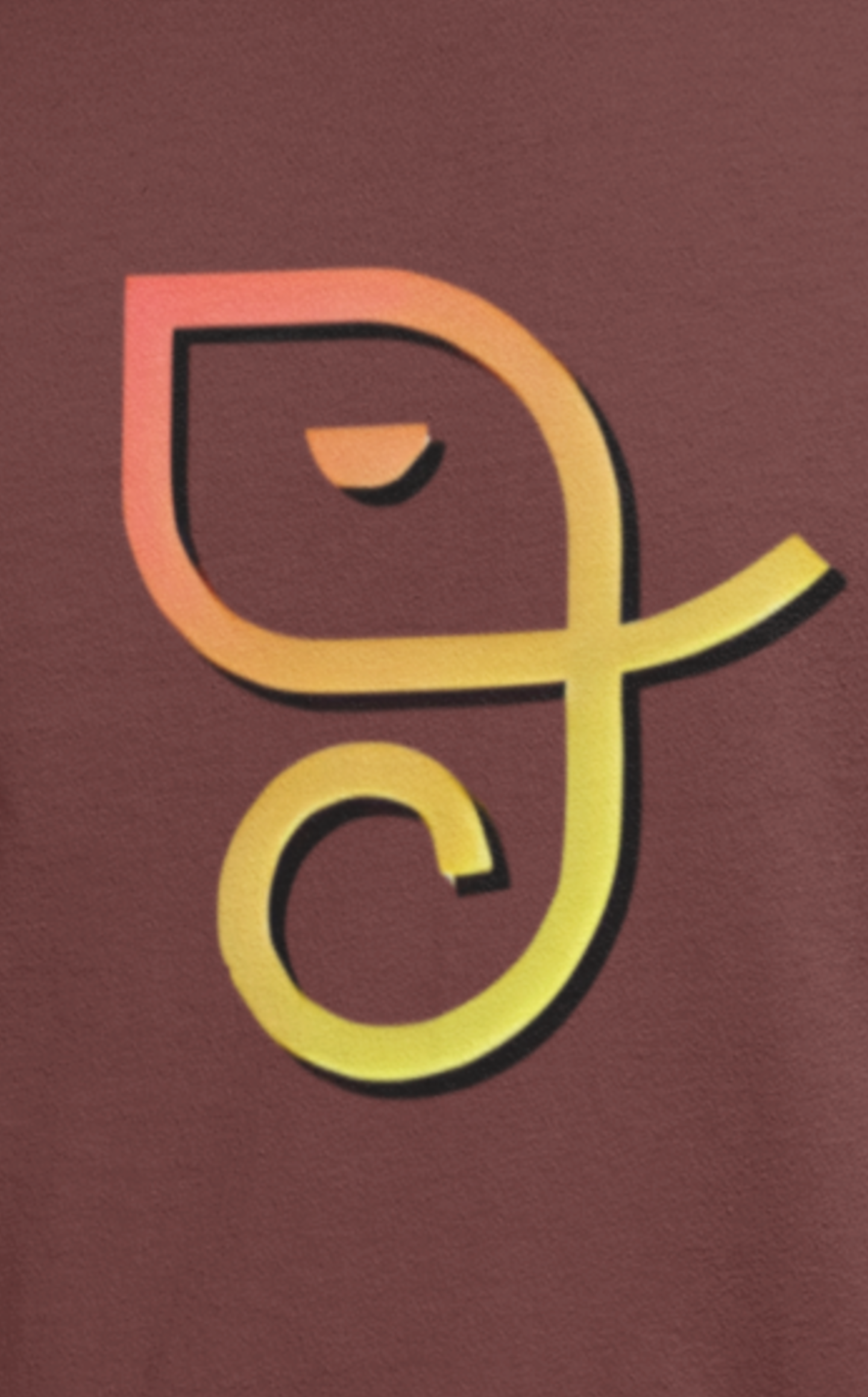 Ganesha Art T-Shirt - Brick Red