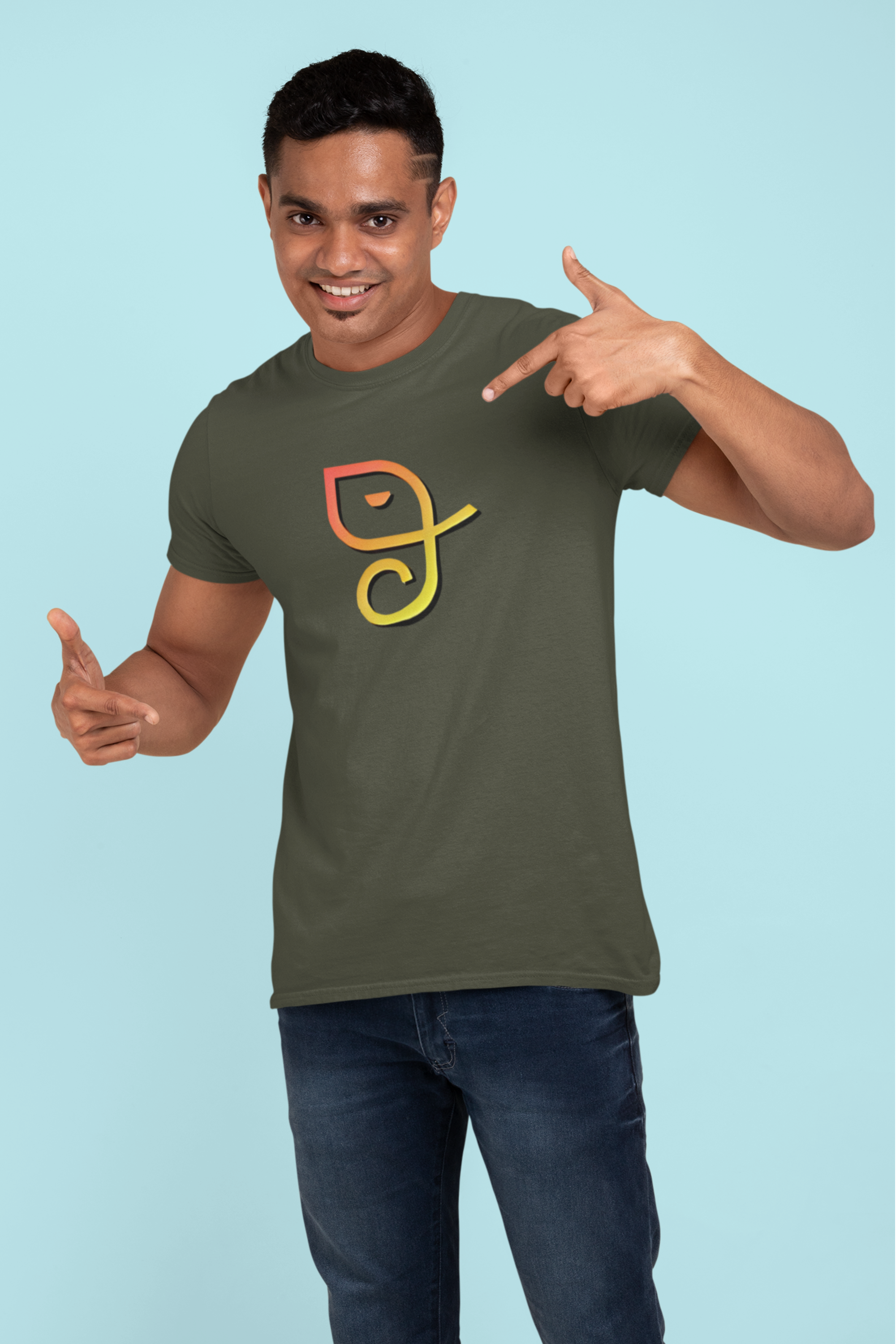 Ganesha Art T-Shirt - Olive Green