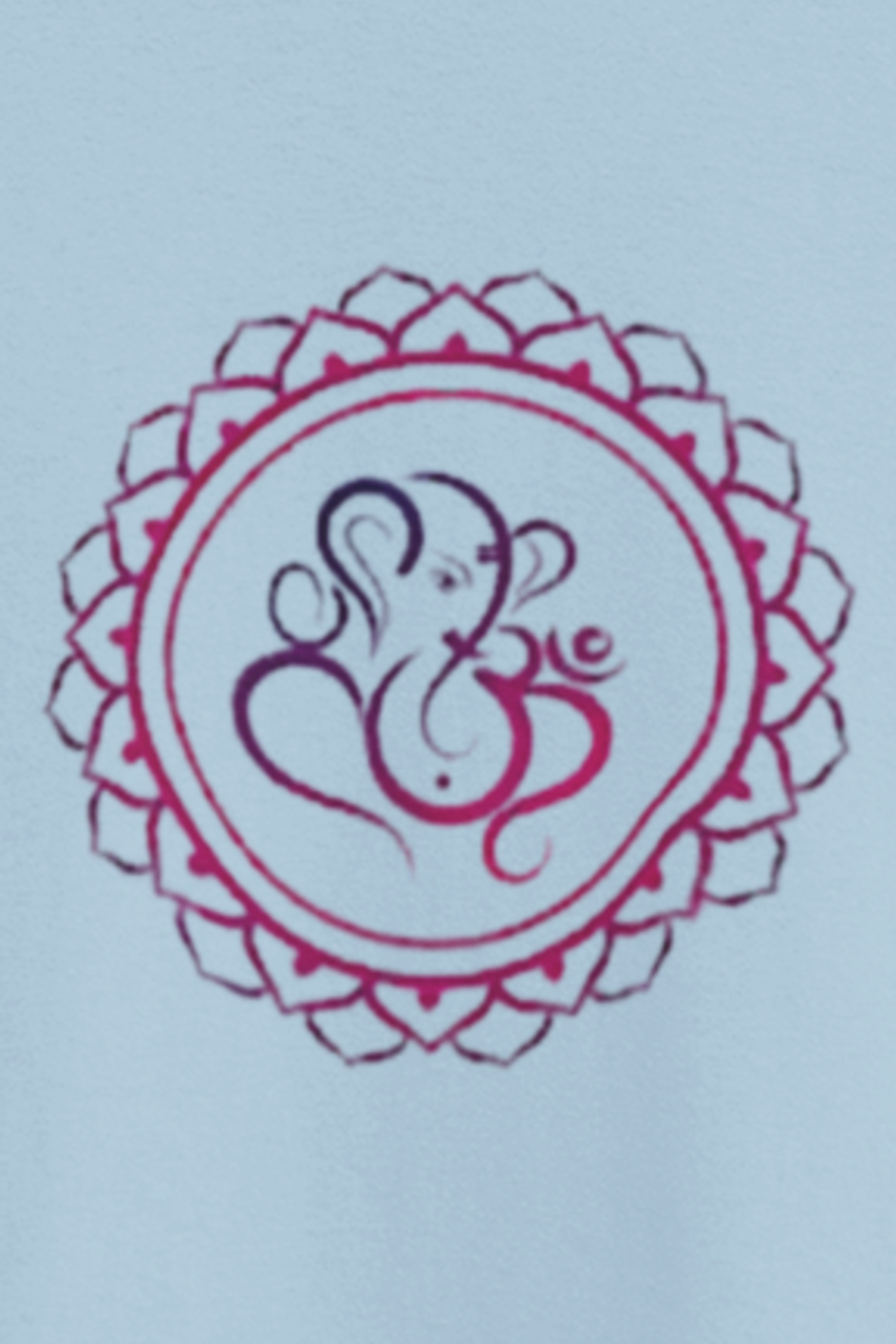 Ganesha Art T-Shirt - Baby Blue