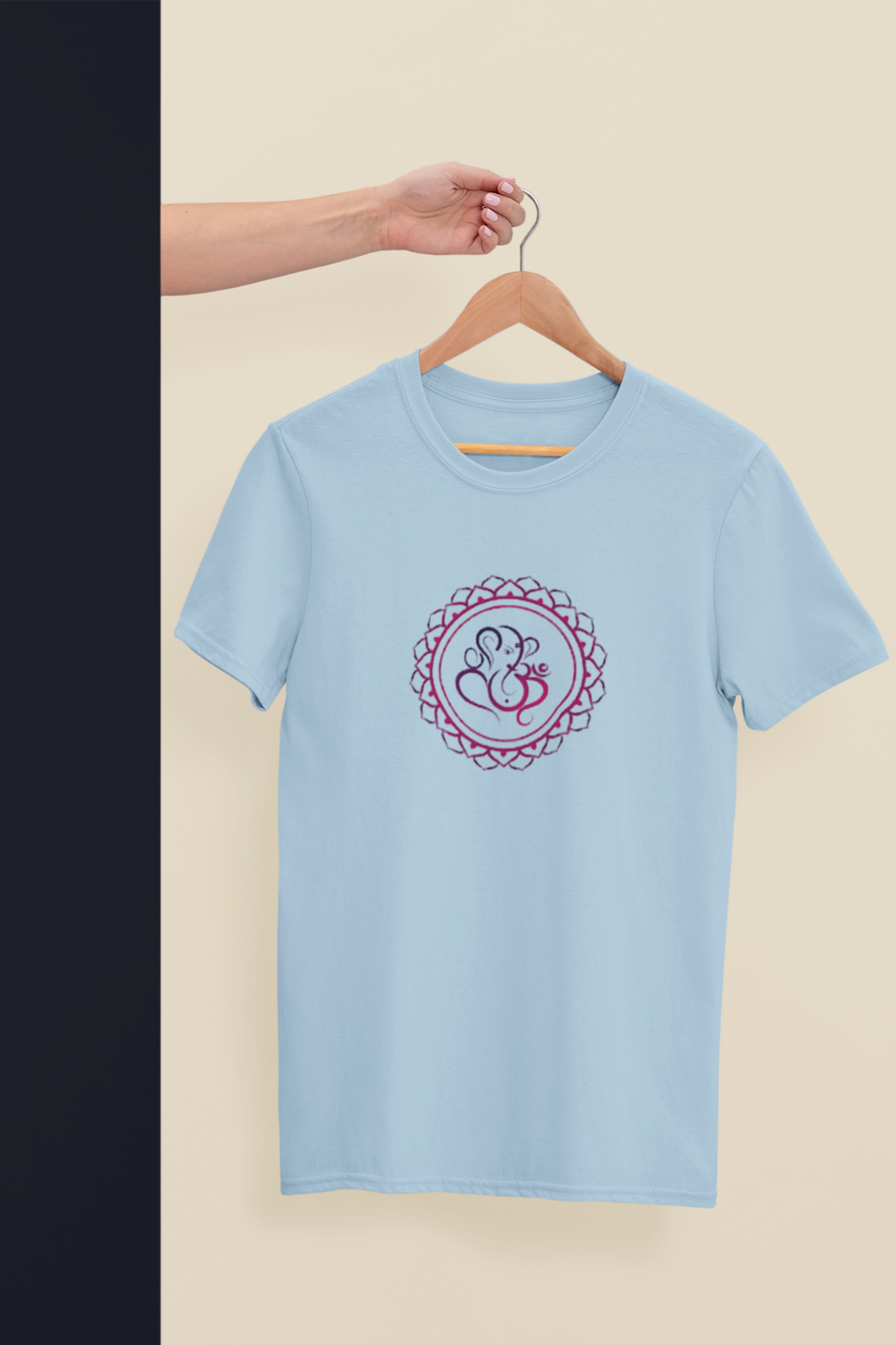 Ganesha Art T-Shirt - Baby Blue