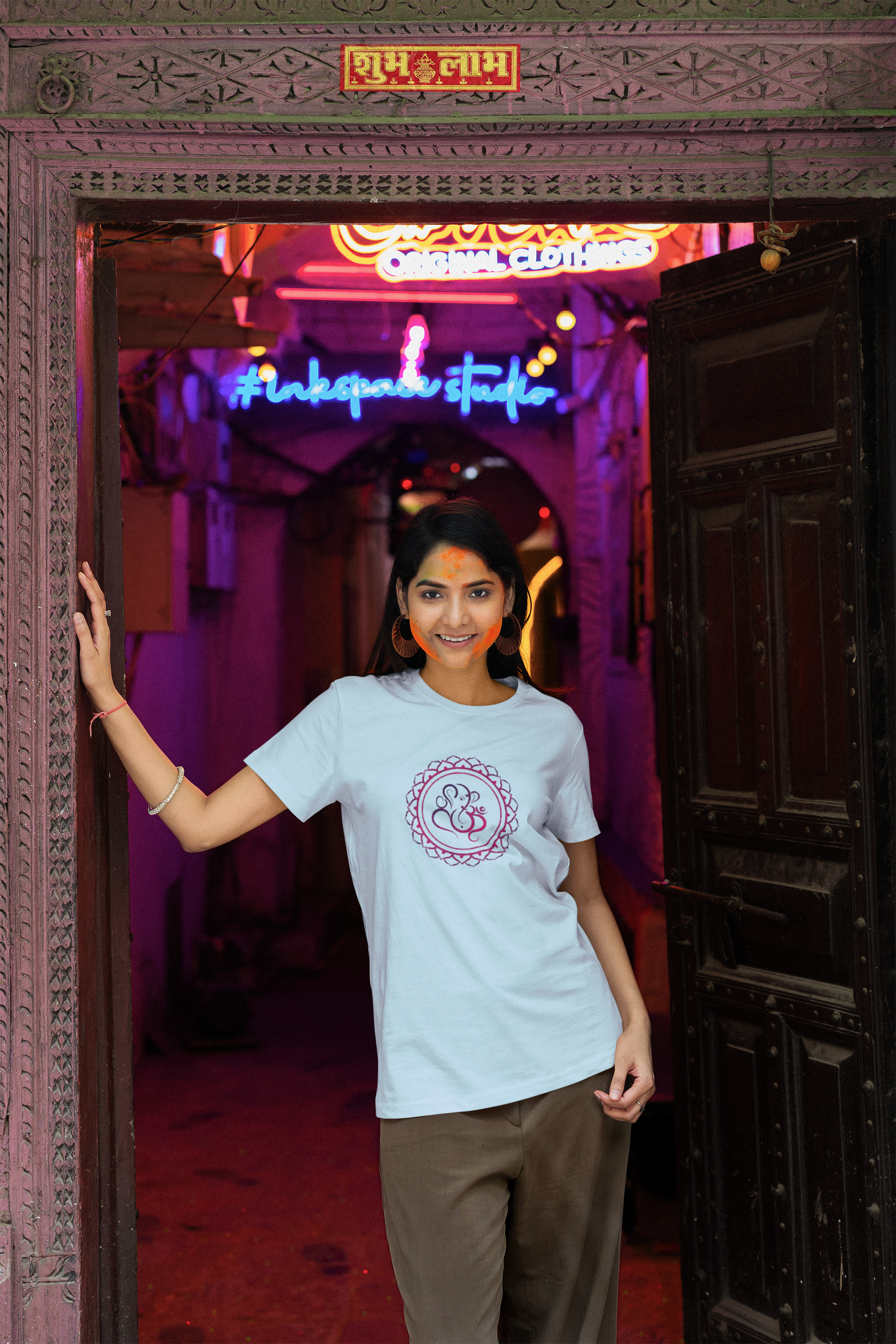 Ganesha Art T-Shirt - Baby Blue