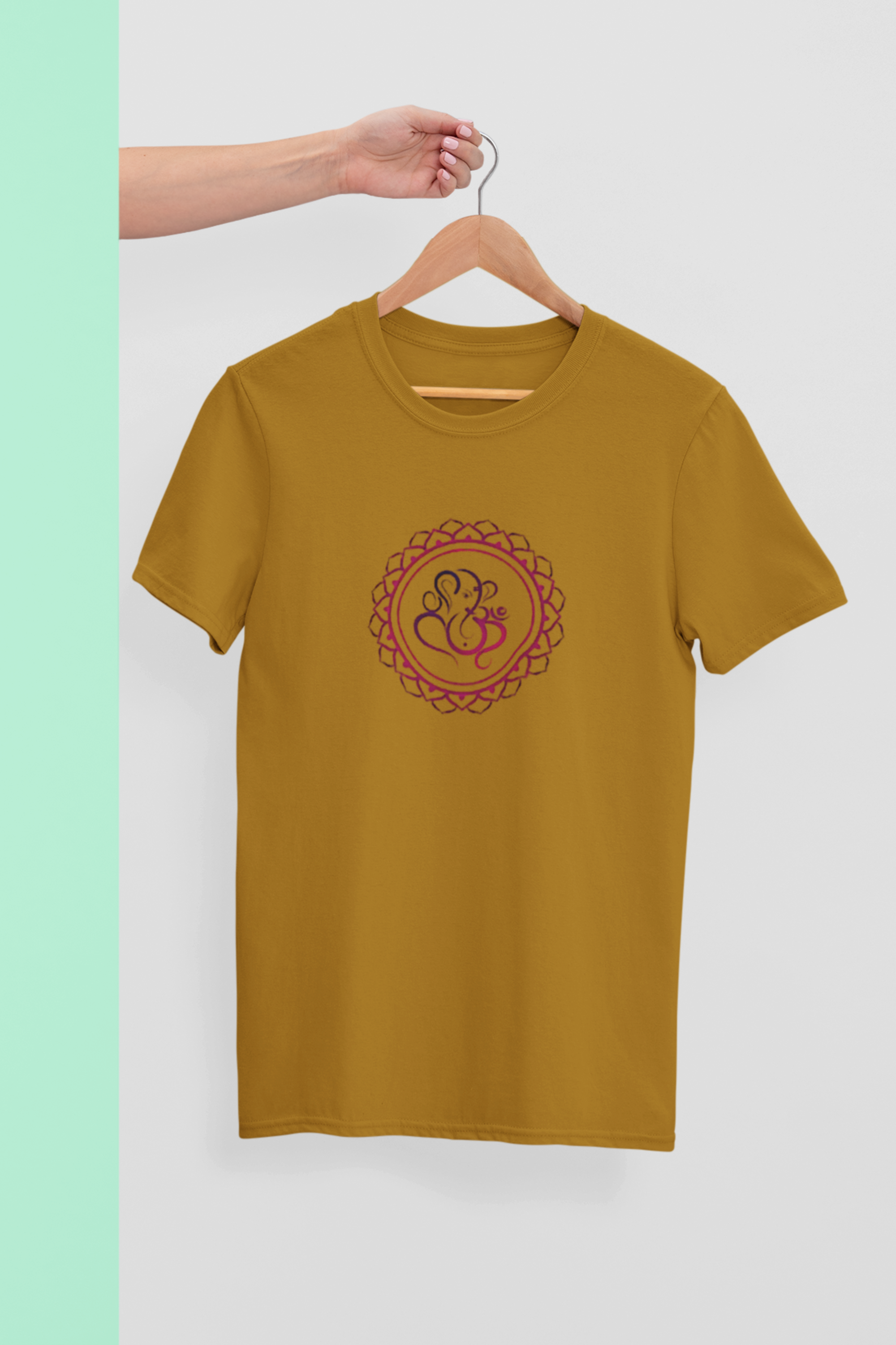 Ganesha Art T-Shirt - Mustard Yellow
