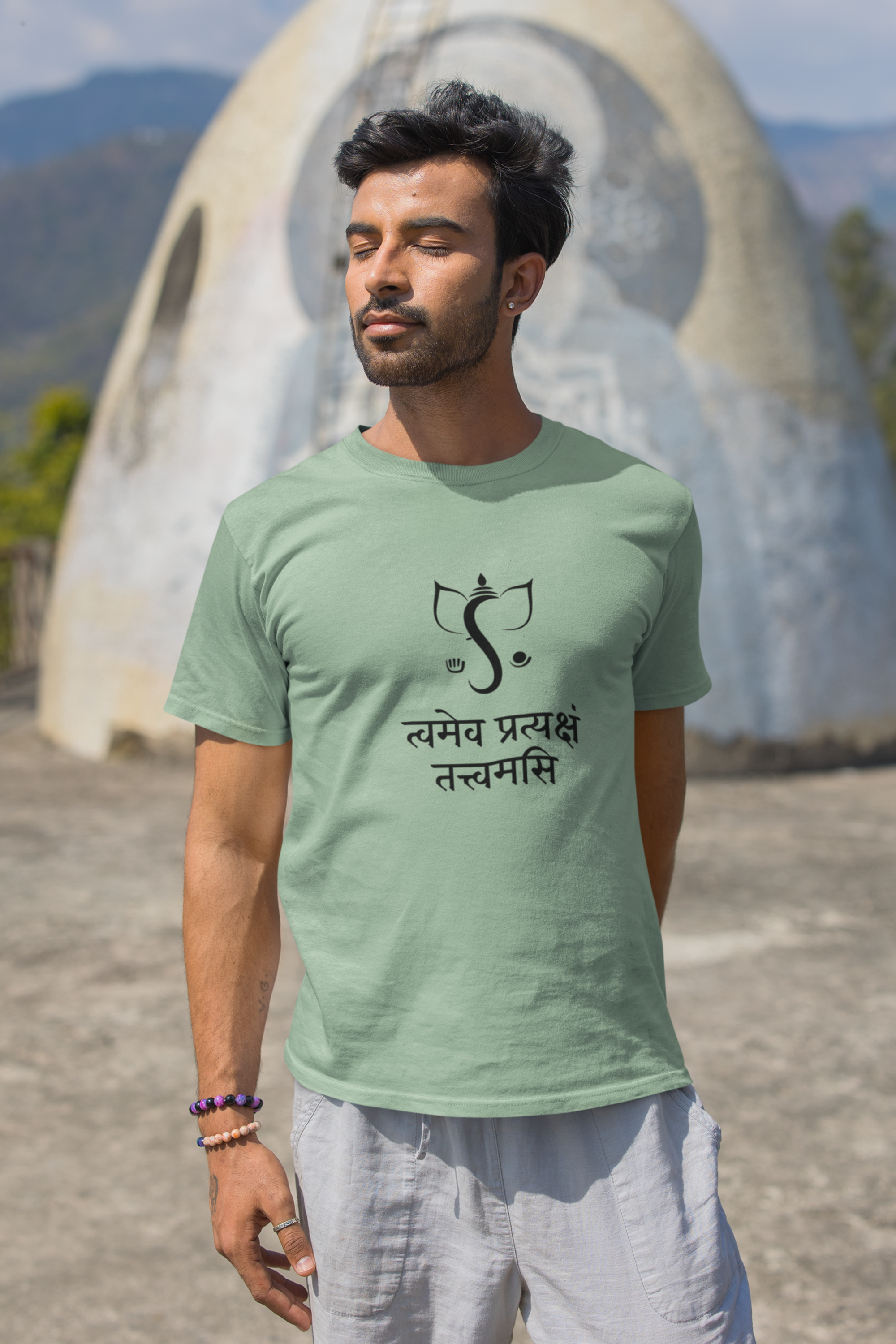 Ganesha Sanskrit T-Shirt-Jade
