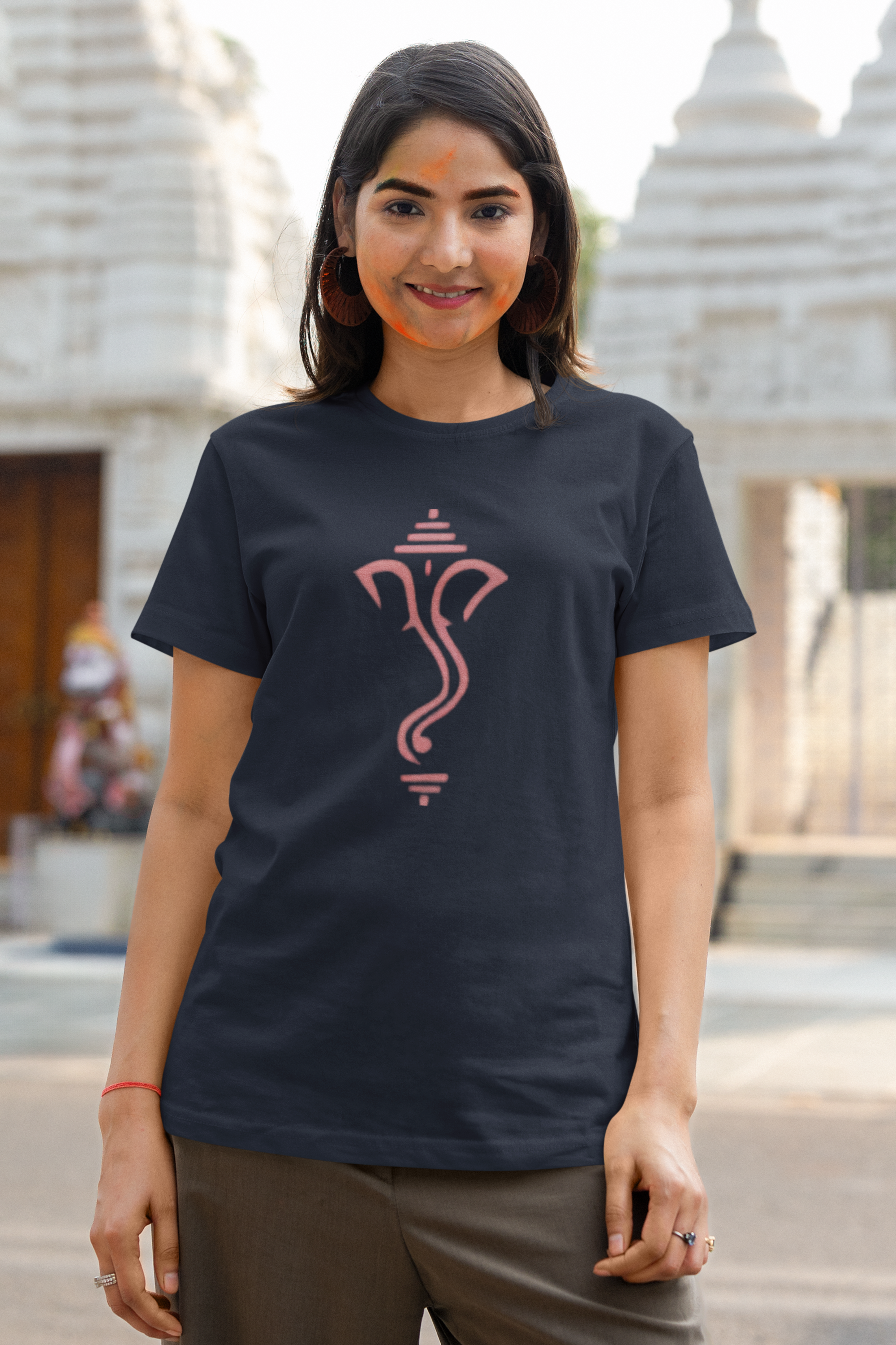 Ganesha Art T-shirt-NavyBlue