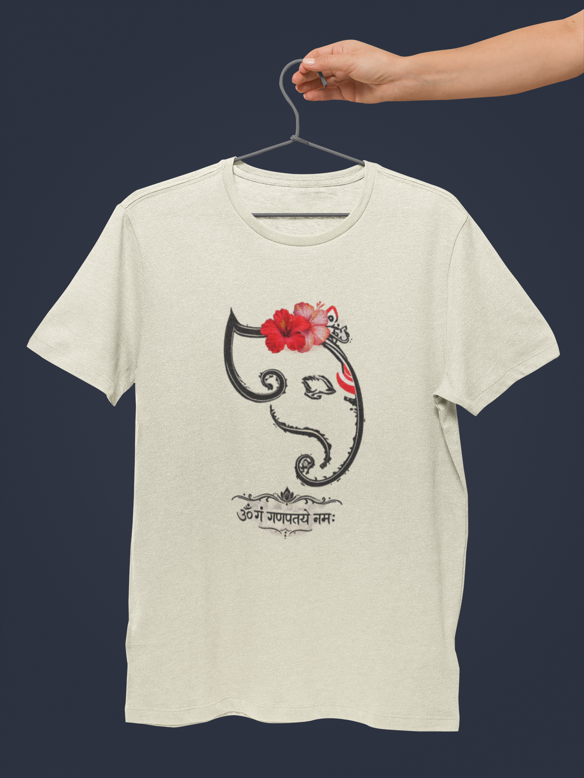 Ganesha Hibiscus Flower T-Shirt