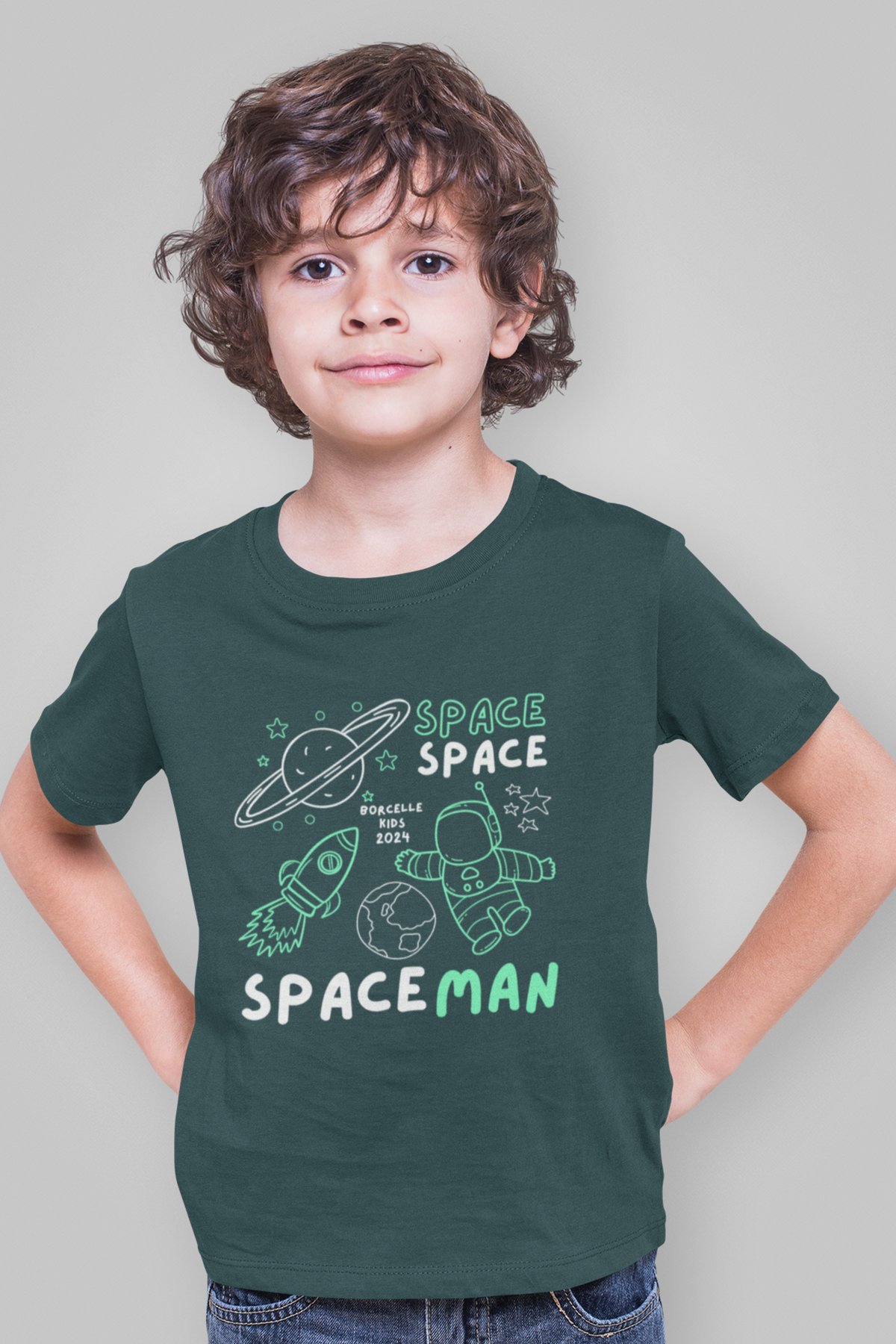 Spaceman T-Shirt (Boys) - Petrol Blue