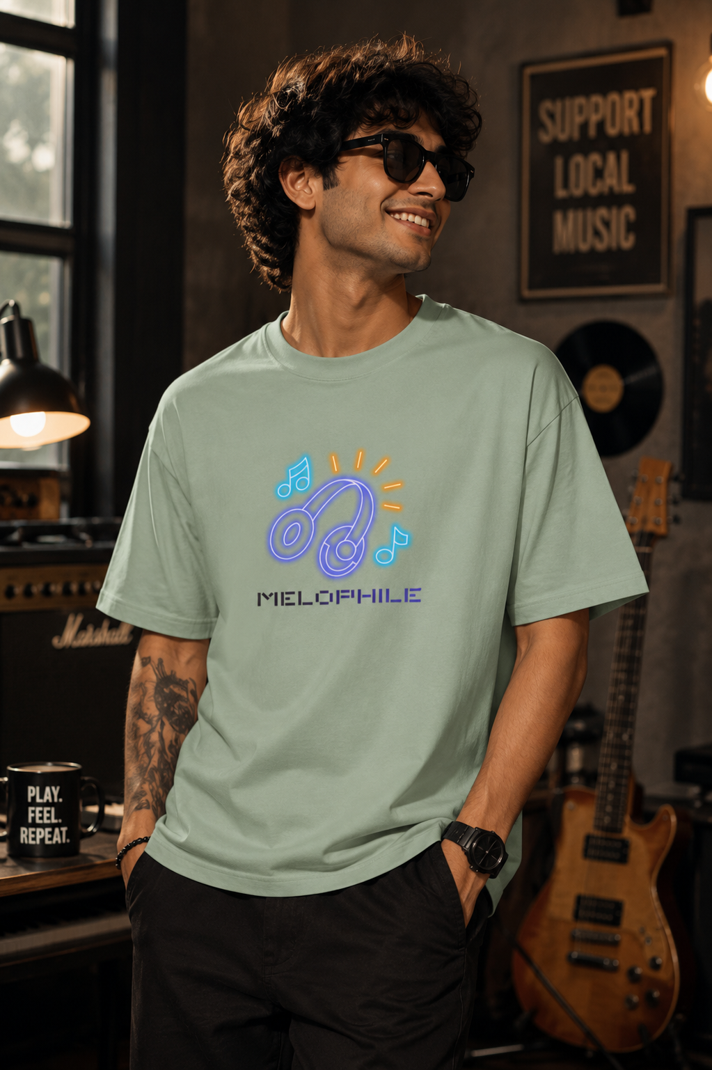 Melophile Oversized Tee- Jade