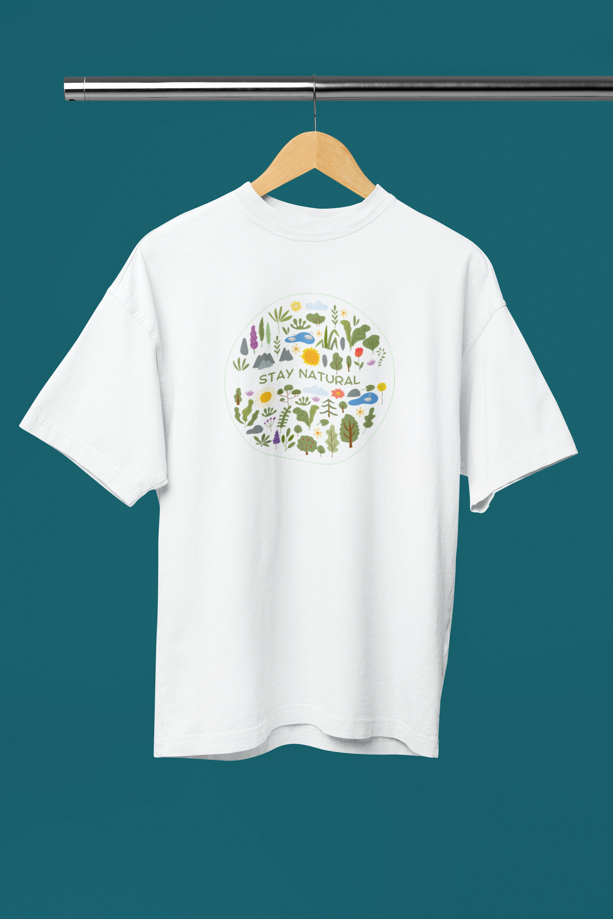 Stay Natural Oversized Tee - White