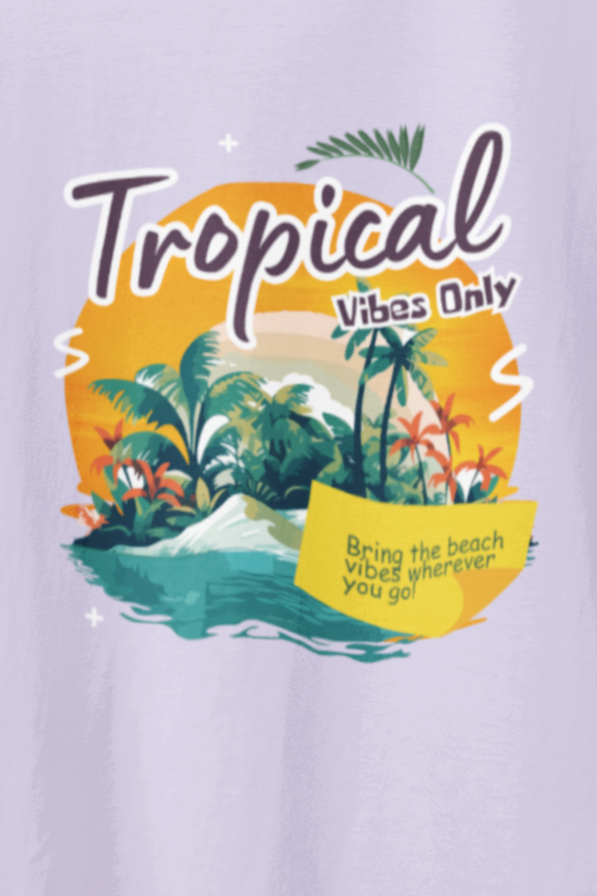 Tropical Oversized Tee - Lavender