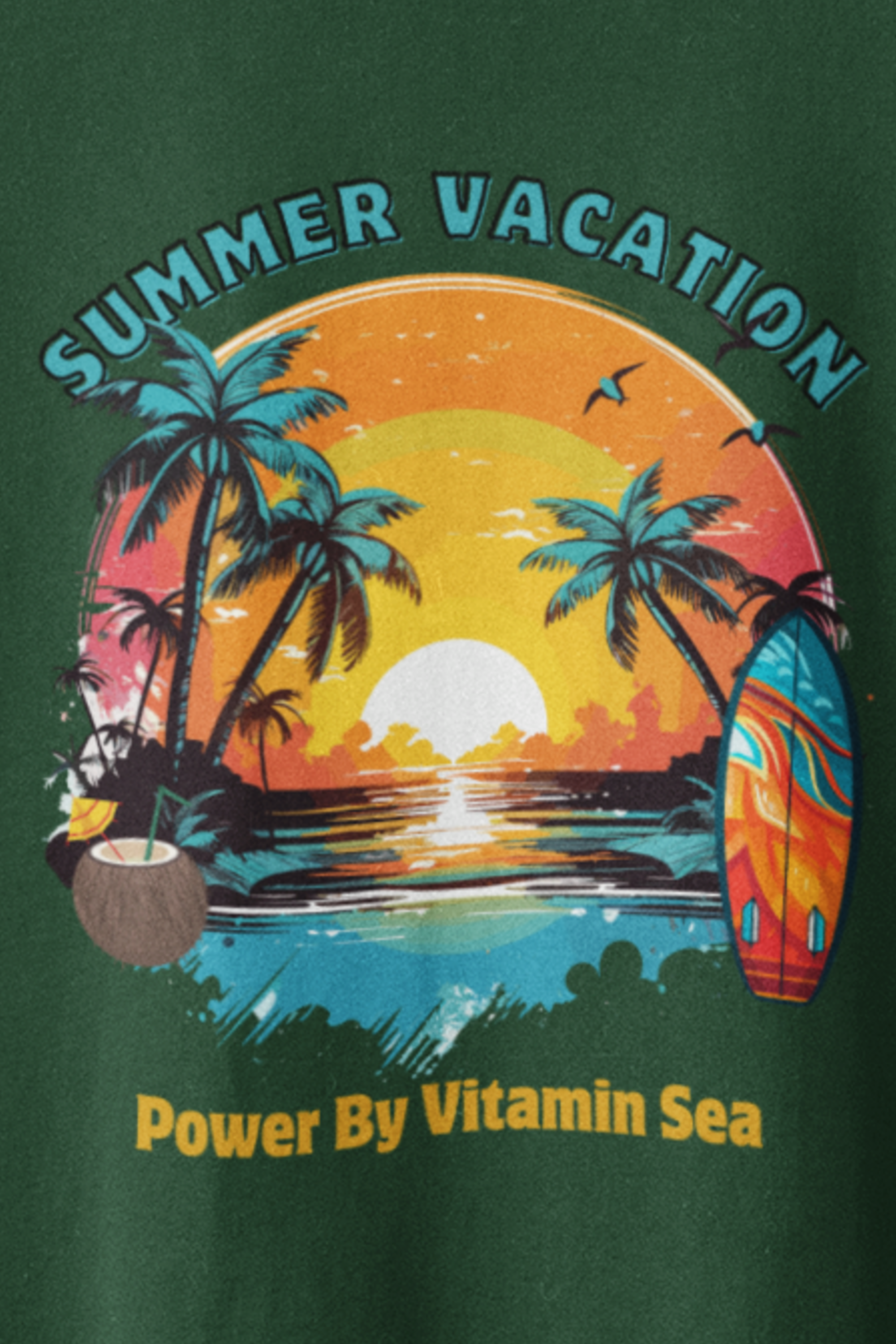 Summer Oversized Tee - Bottle Green