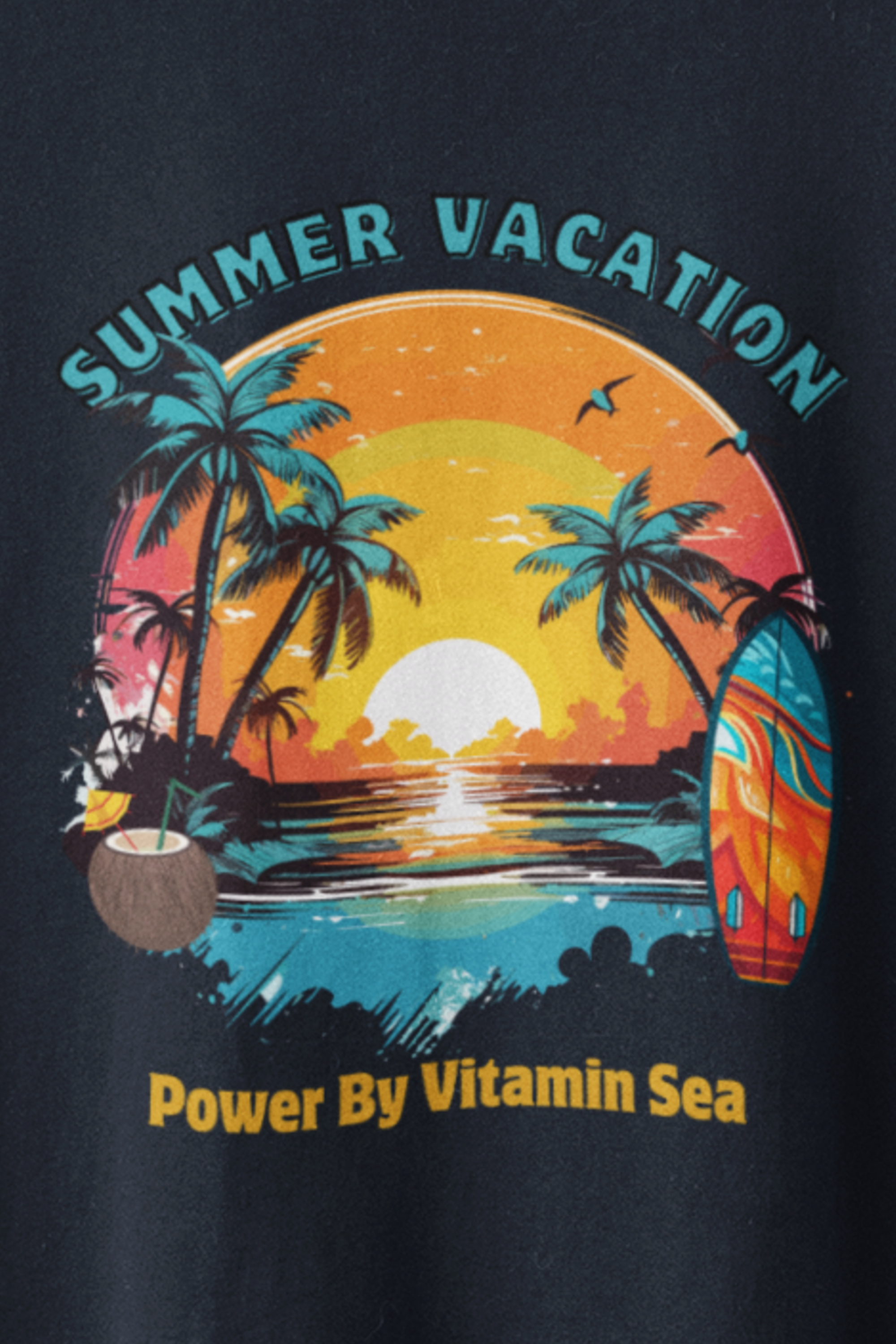 Summer Oversized Tee - Navy Blue