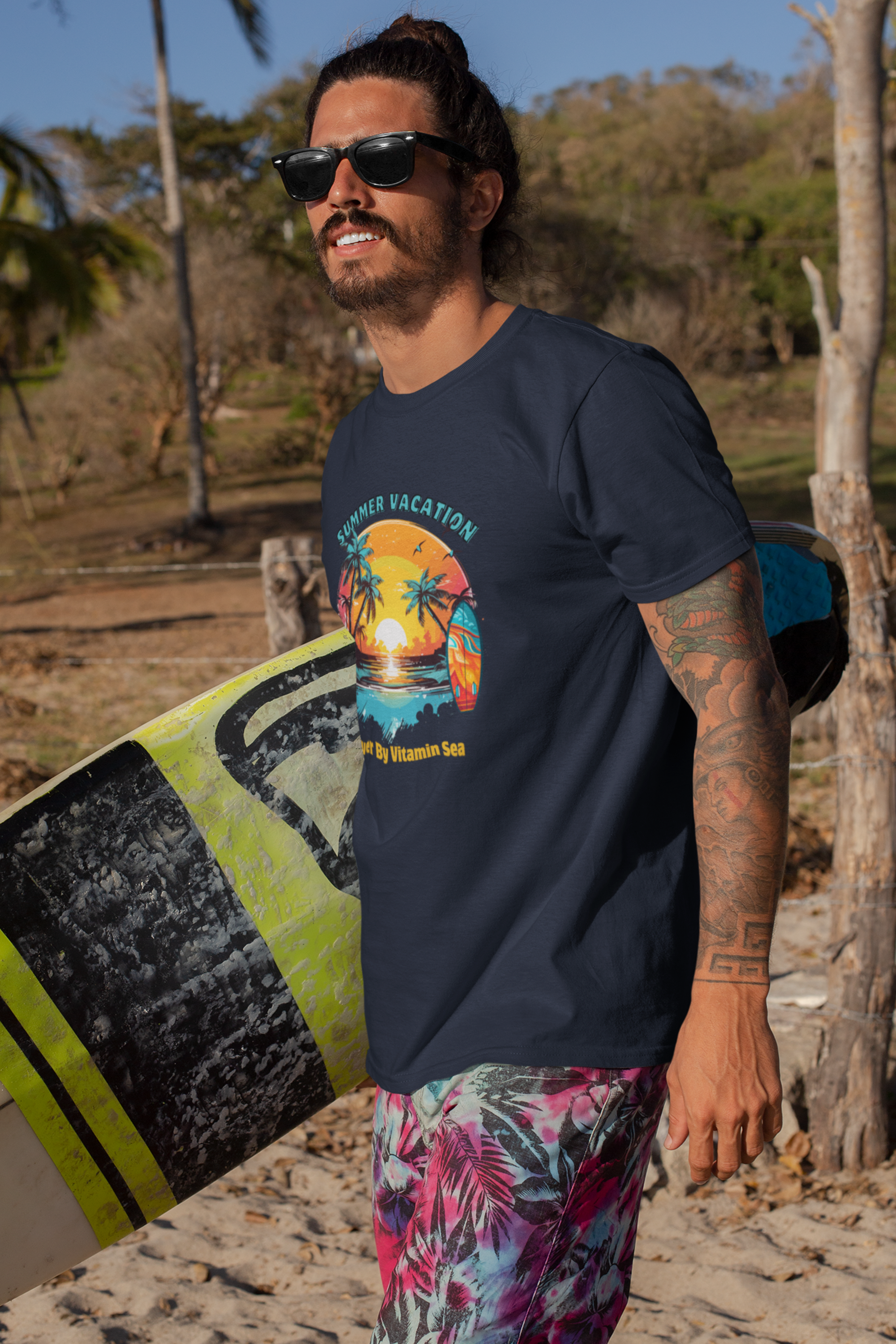 Summer Oversized Tee - Navy Blue