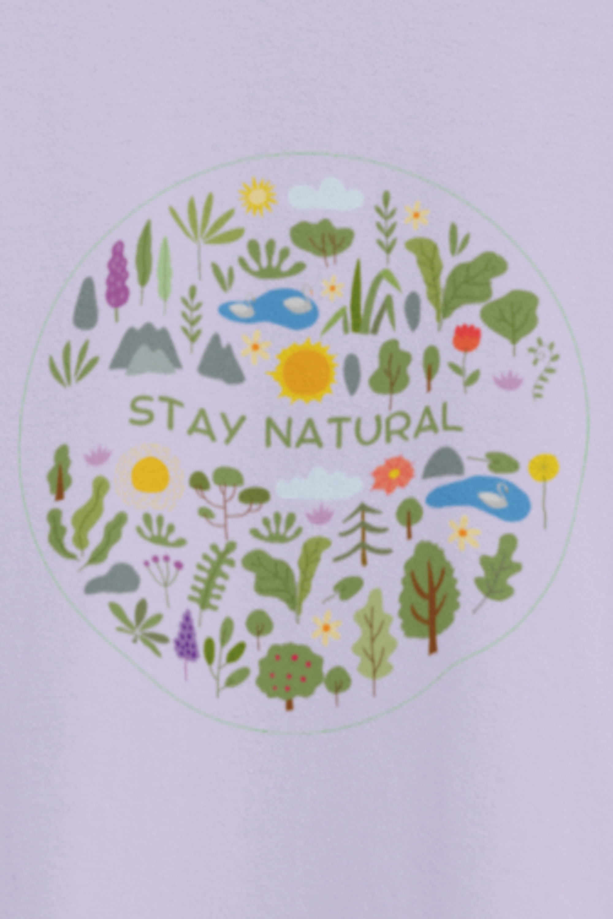 Stay Natural Oversized Tee - Lavender