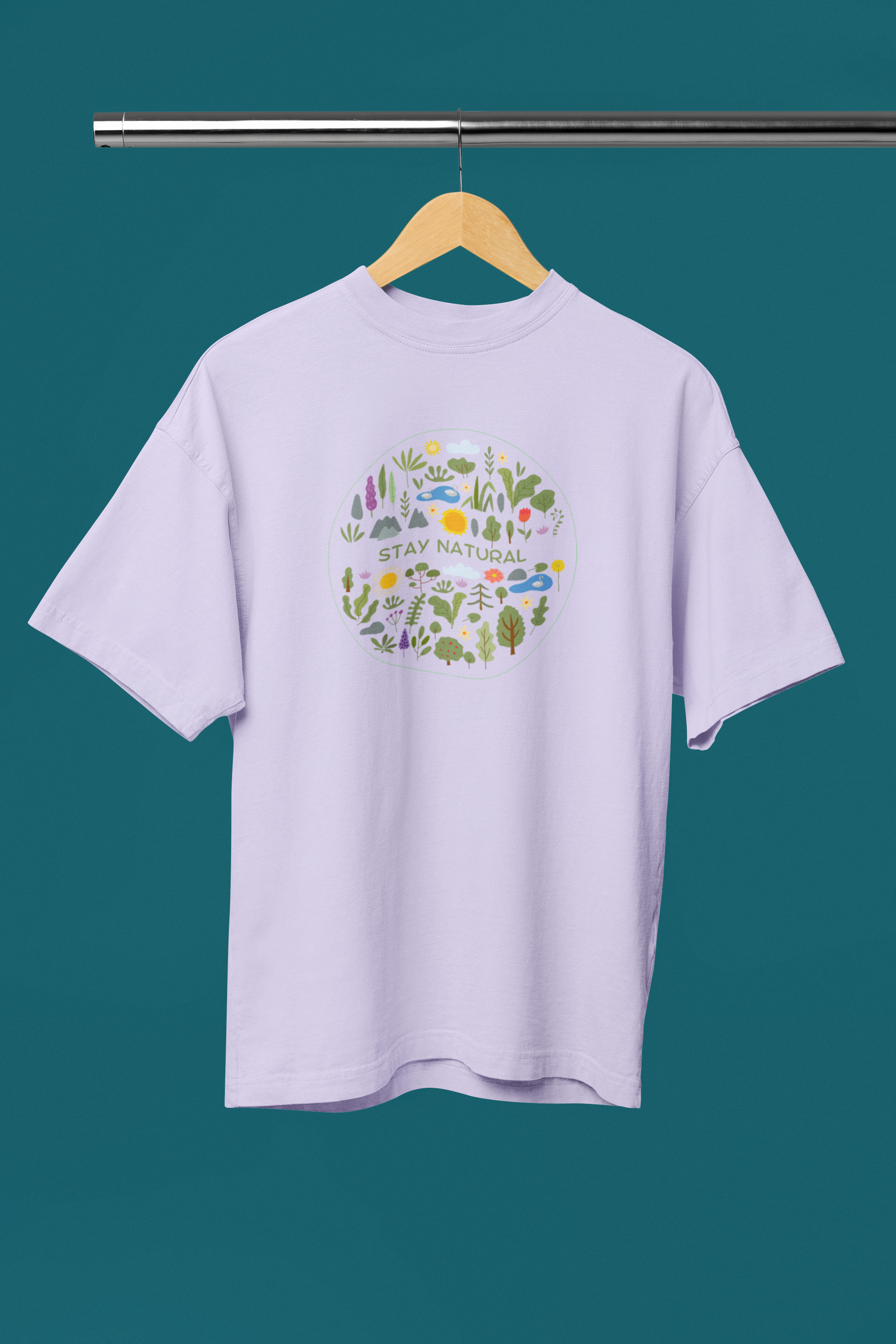 Stay Natural Oversized Tee - Lavender