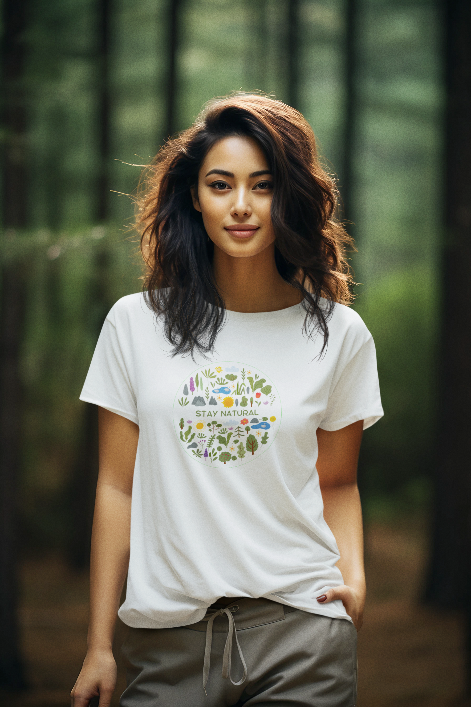 Stay Natural Oversized Tee - White