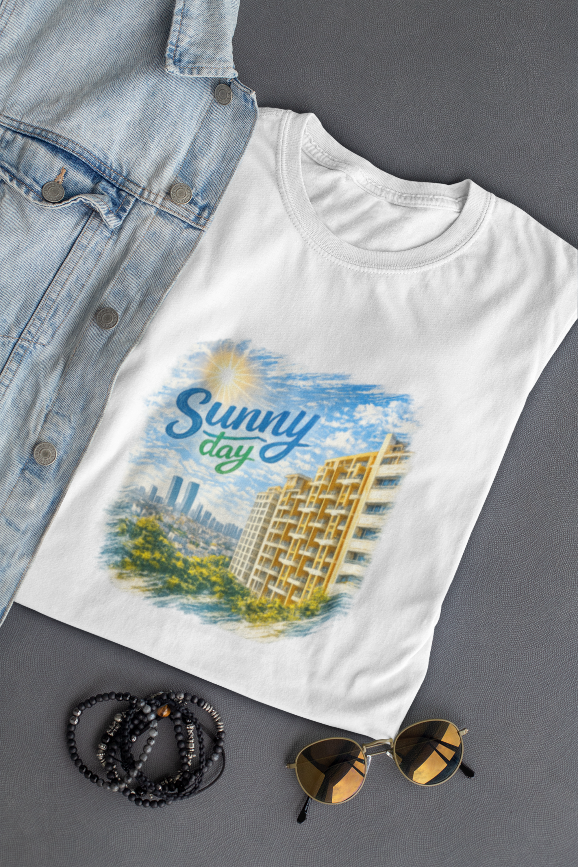Sunny Day Oversized Tee - White