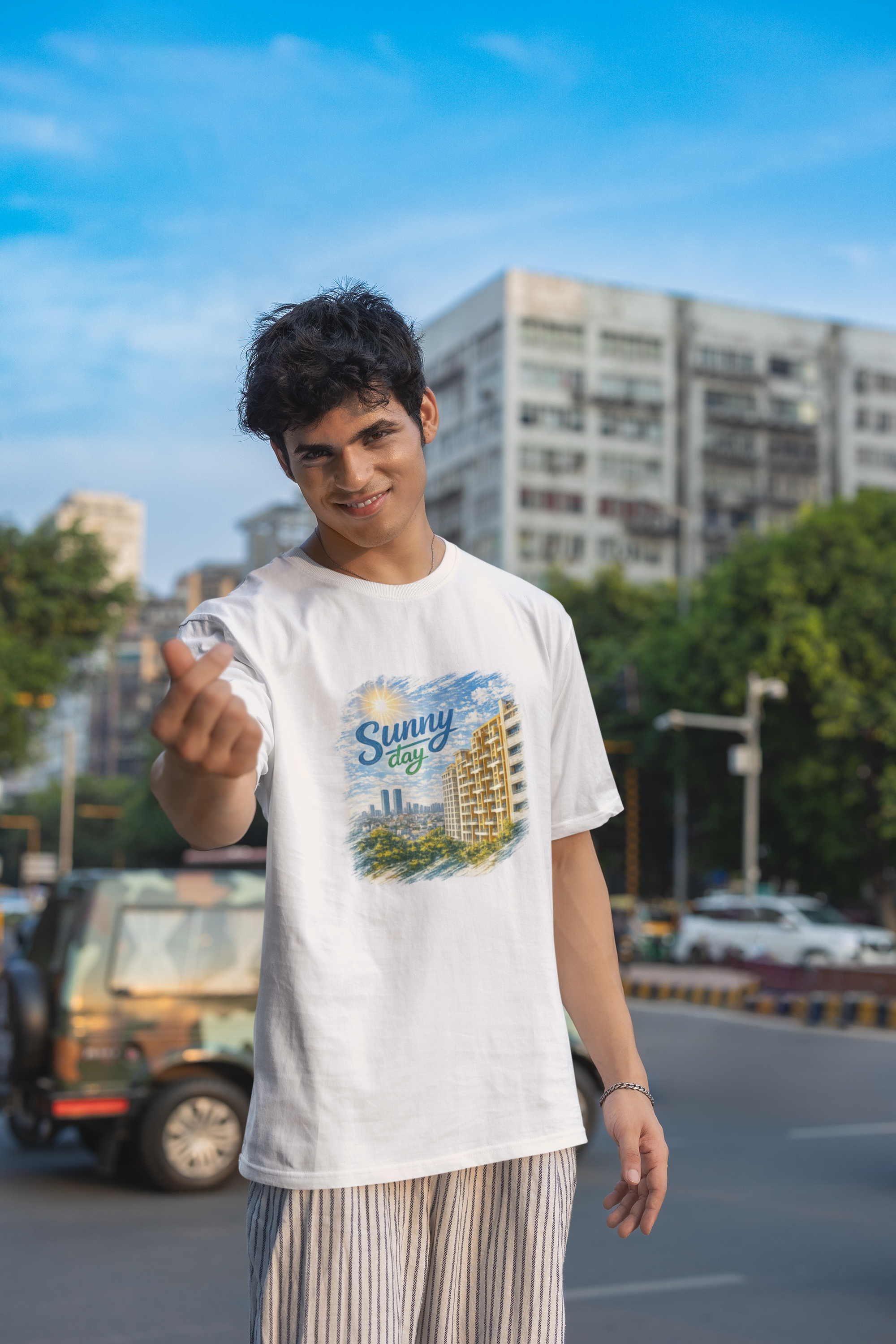 Sunny Day Oversized Tee - White