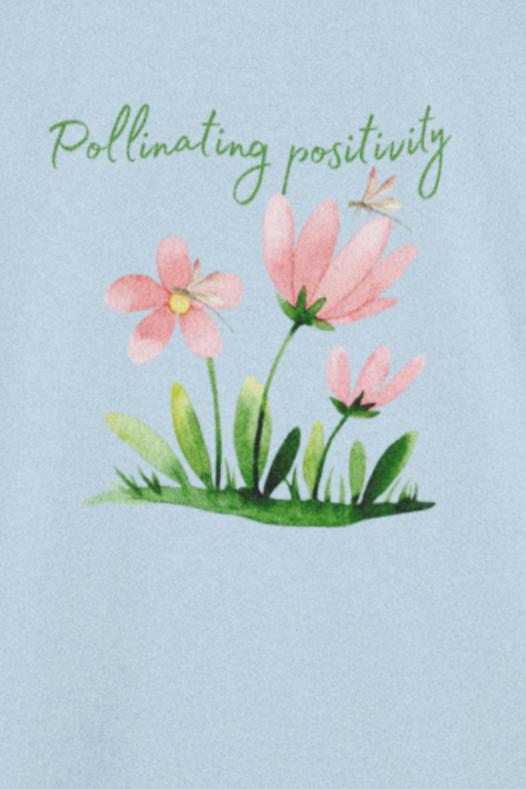 Pollinating Positivity Oversized Tee - Baby Blue