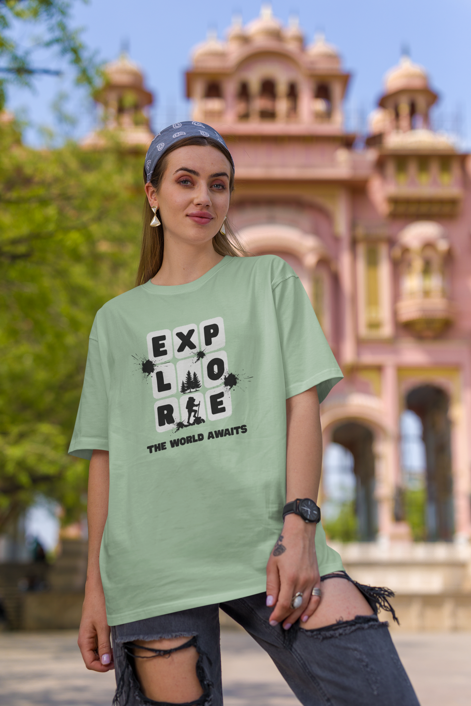 Explorer Oversized Tee - Jade