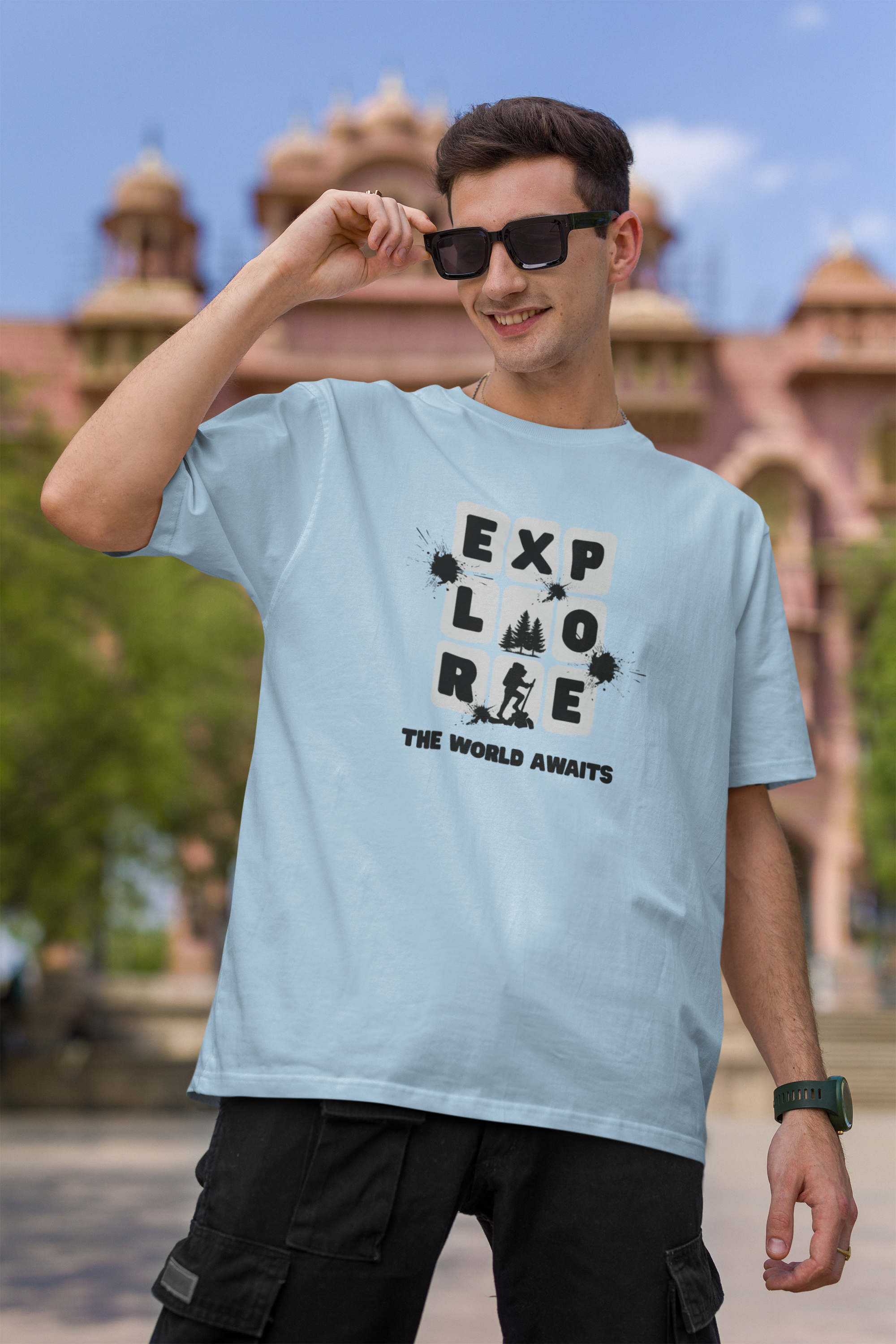 Explorer Oversized Tee - Baby Blue