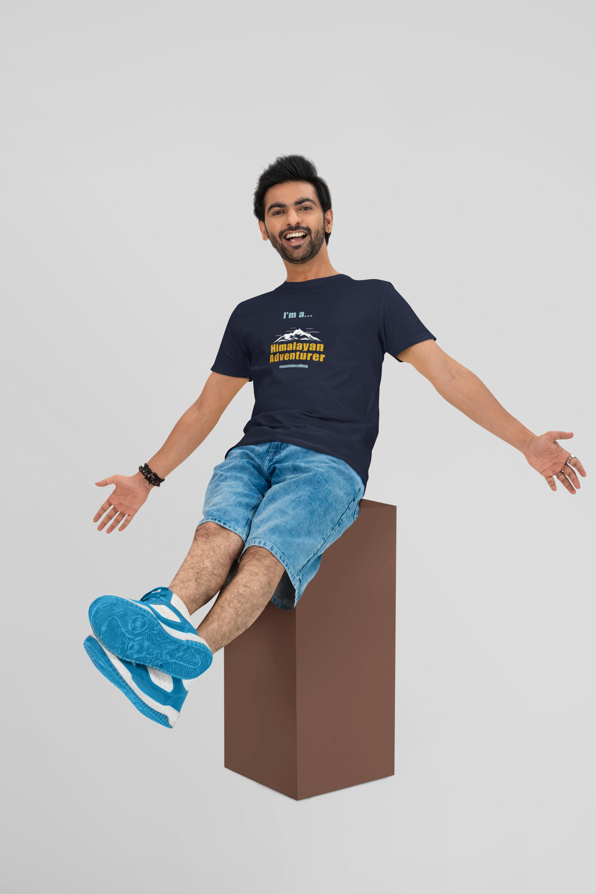 Mountain Oversized Tee - Navy Blue