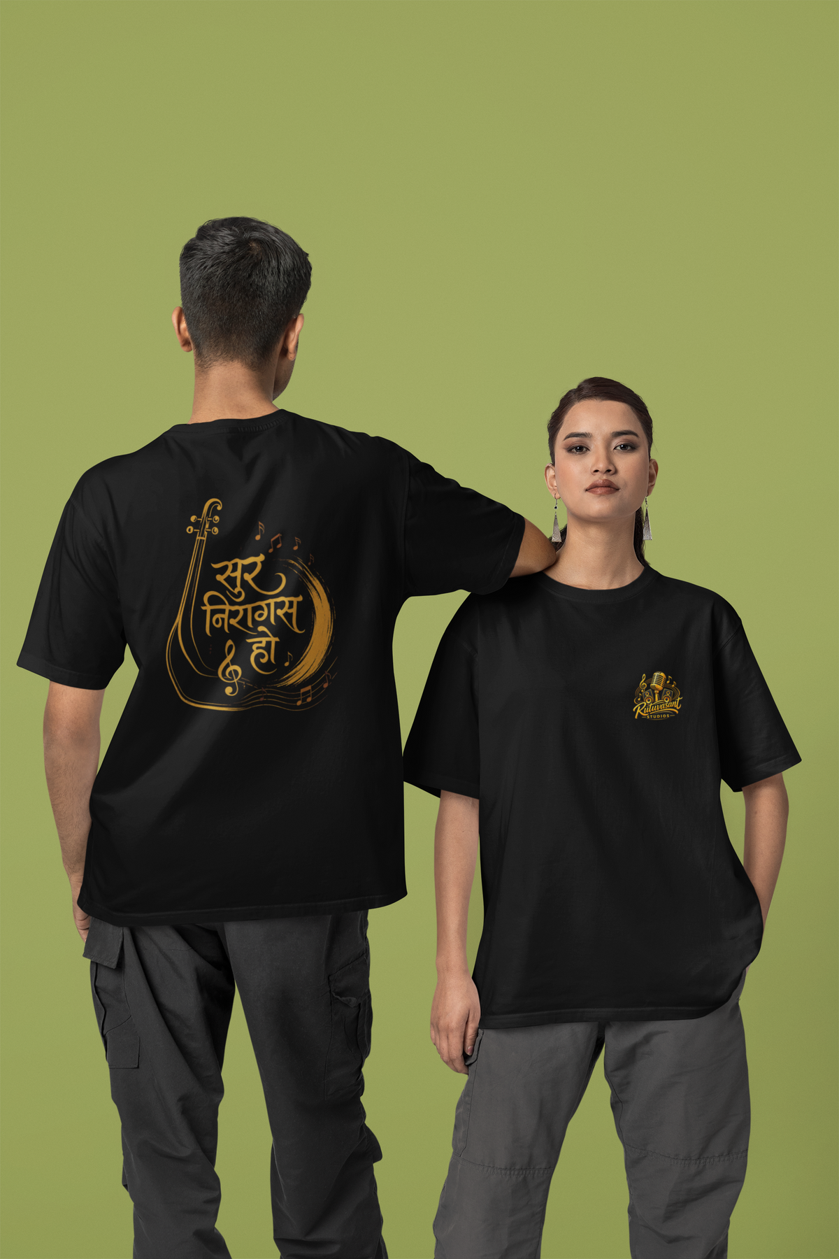 Oversized T-shirt 5 - Rutuvasant - Black