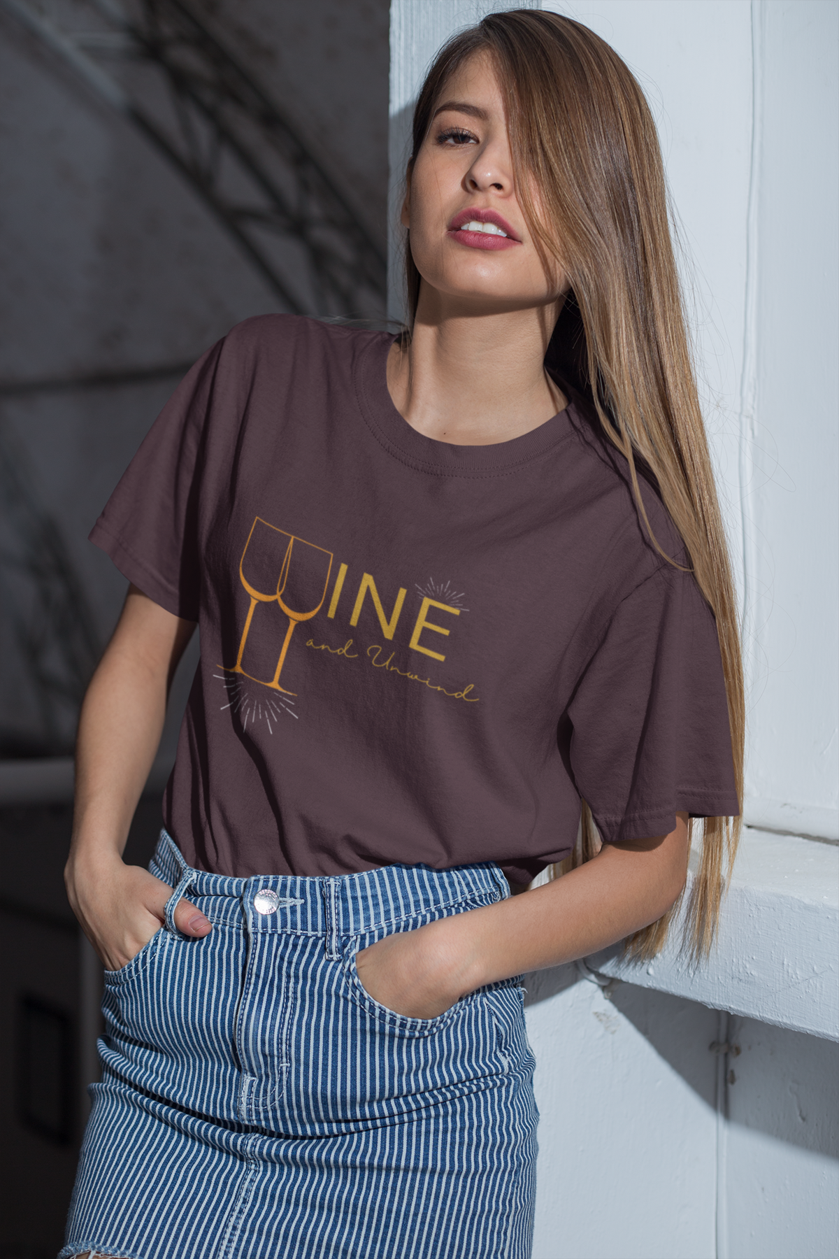 Wine Oversized Tee - Maroon