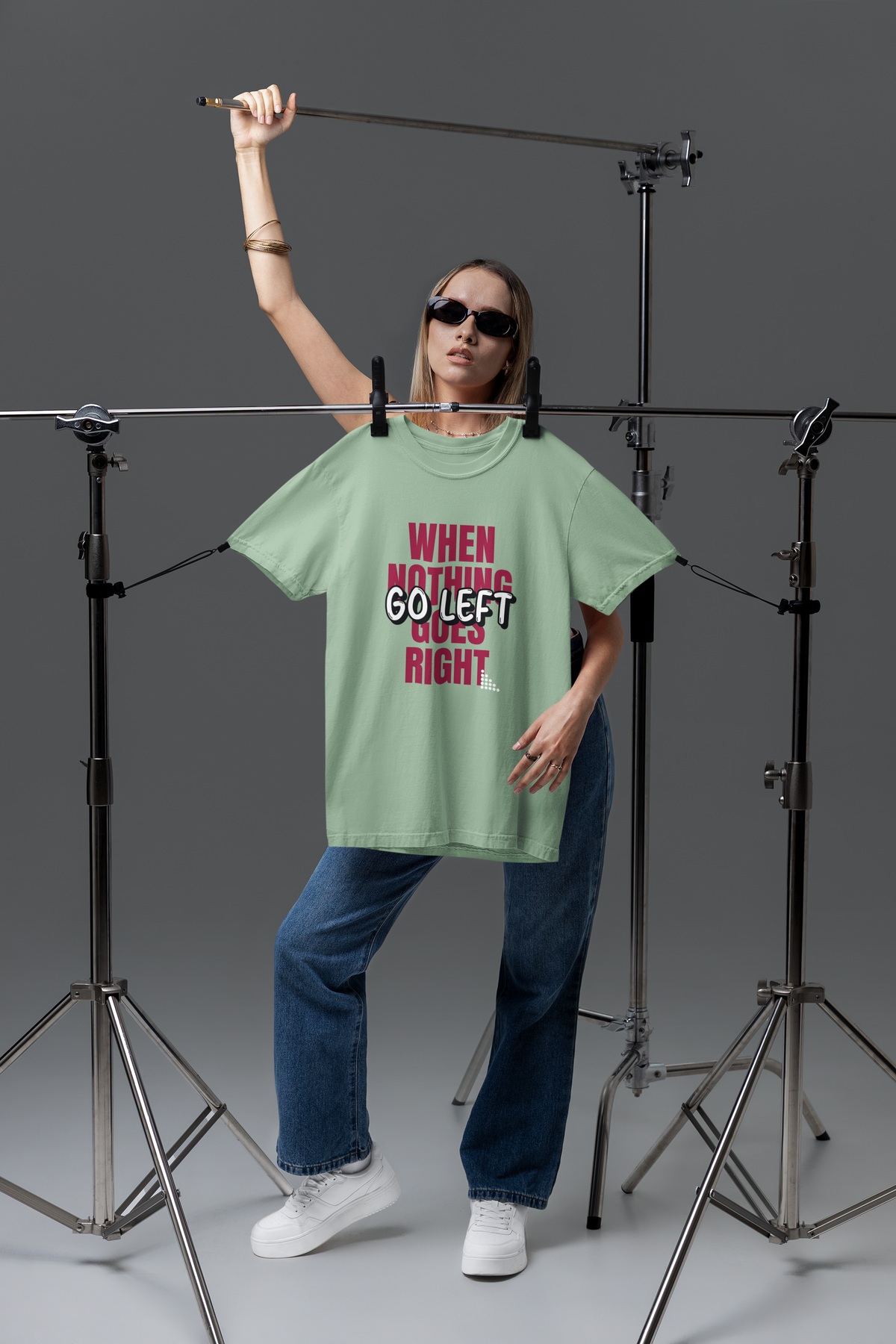 Go Left Oversized Tee - Jade