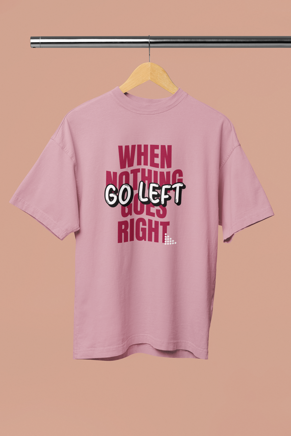 Go Left Oversized Tee - Flamingo