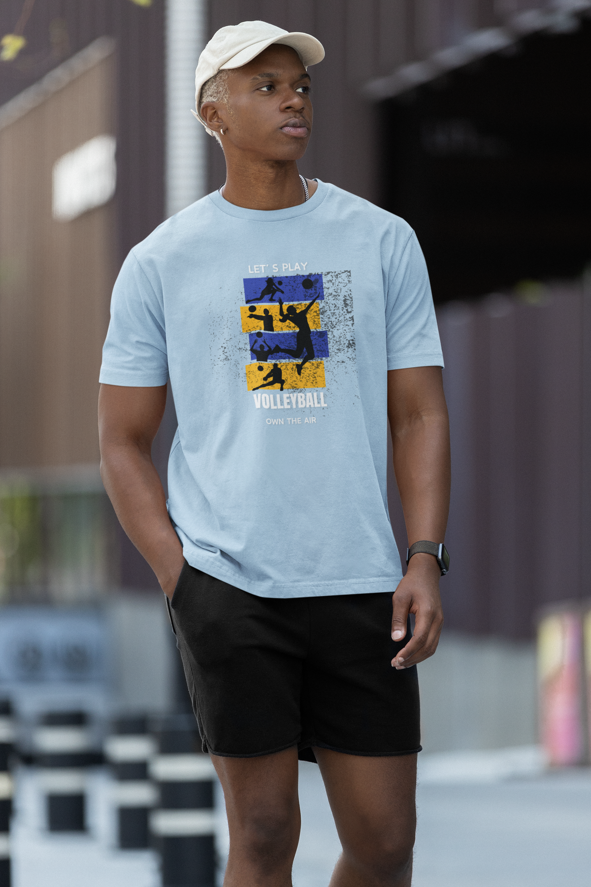 Volleyball Oversized Tee - Baby Blue