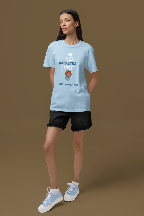 Basketball Oversized Tee - Baby Blue