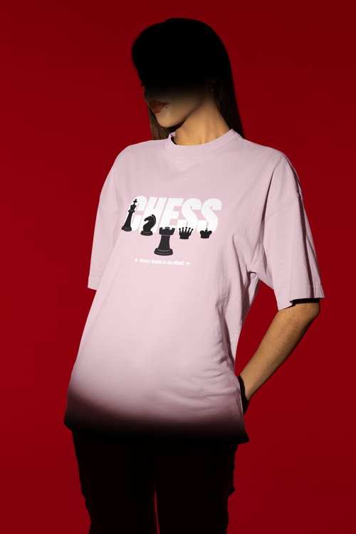 Chess Oversized Tee - Light Baby Pink