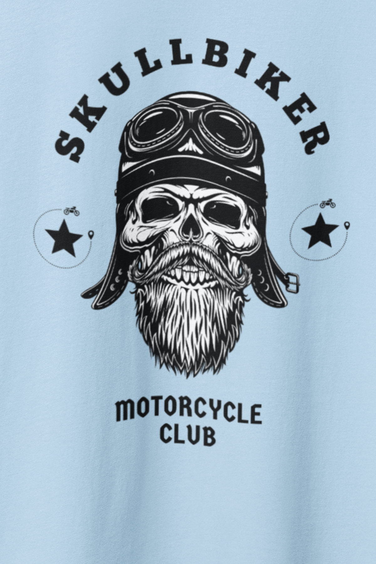 Biker Oversized Tee - Baby Blue