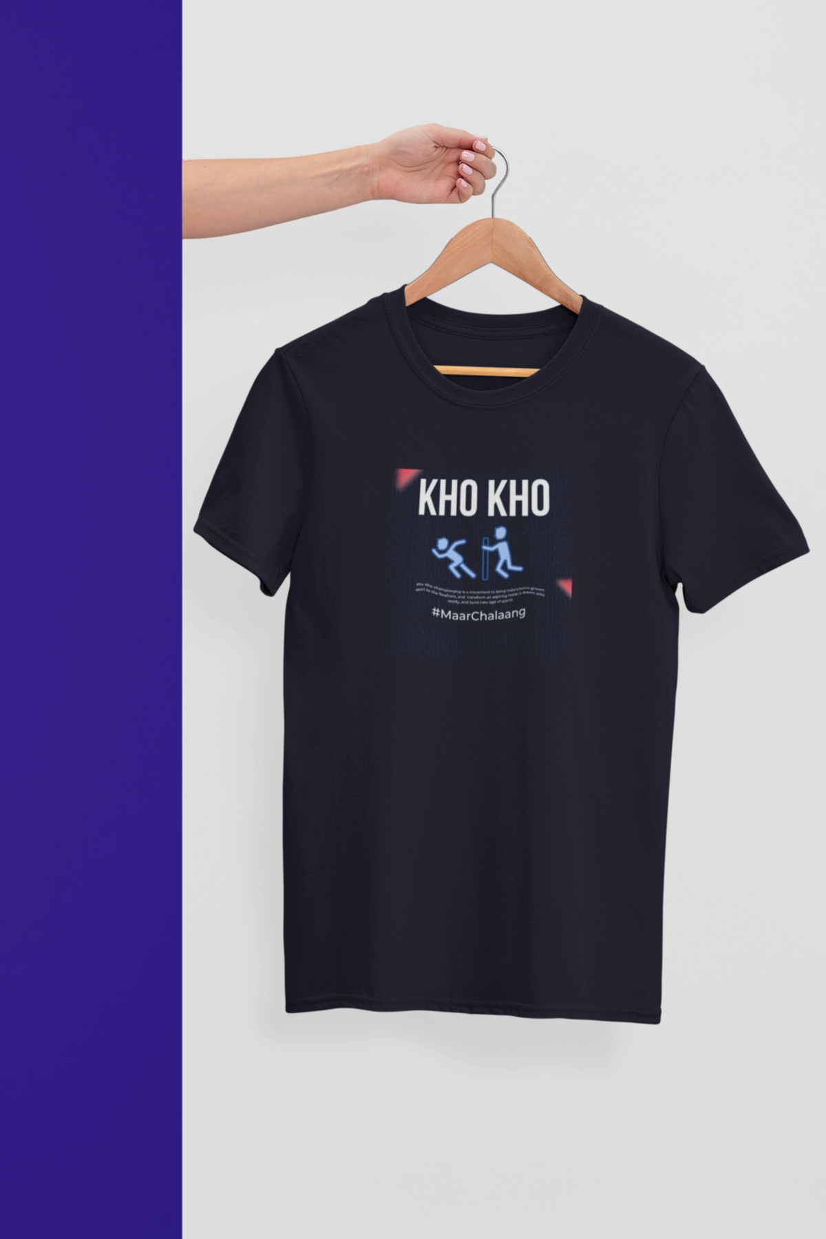 Kho Kho Stretch T-shirt - Navy Blue