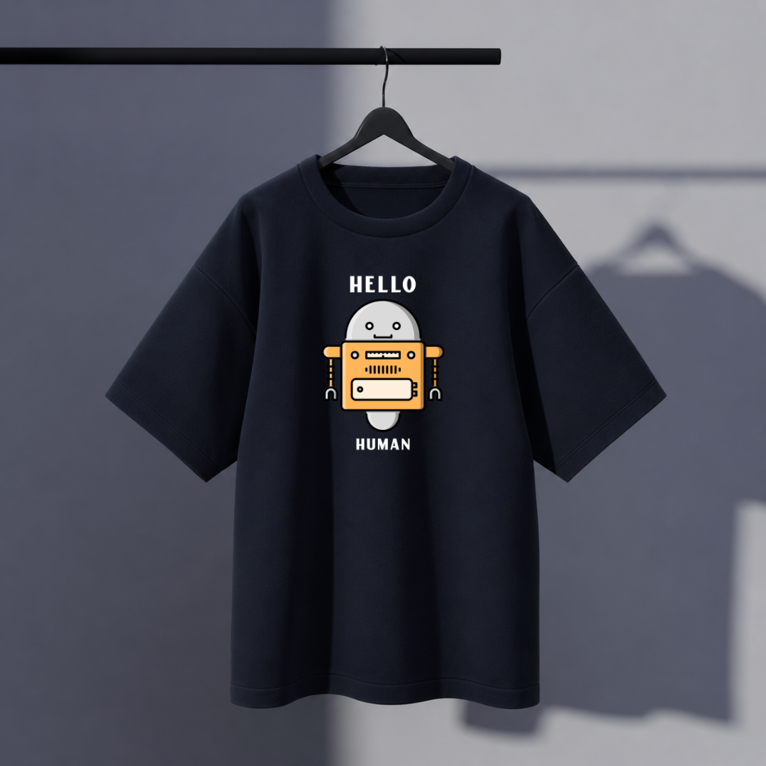 Hello Human Oversized Tee