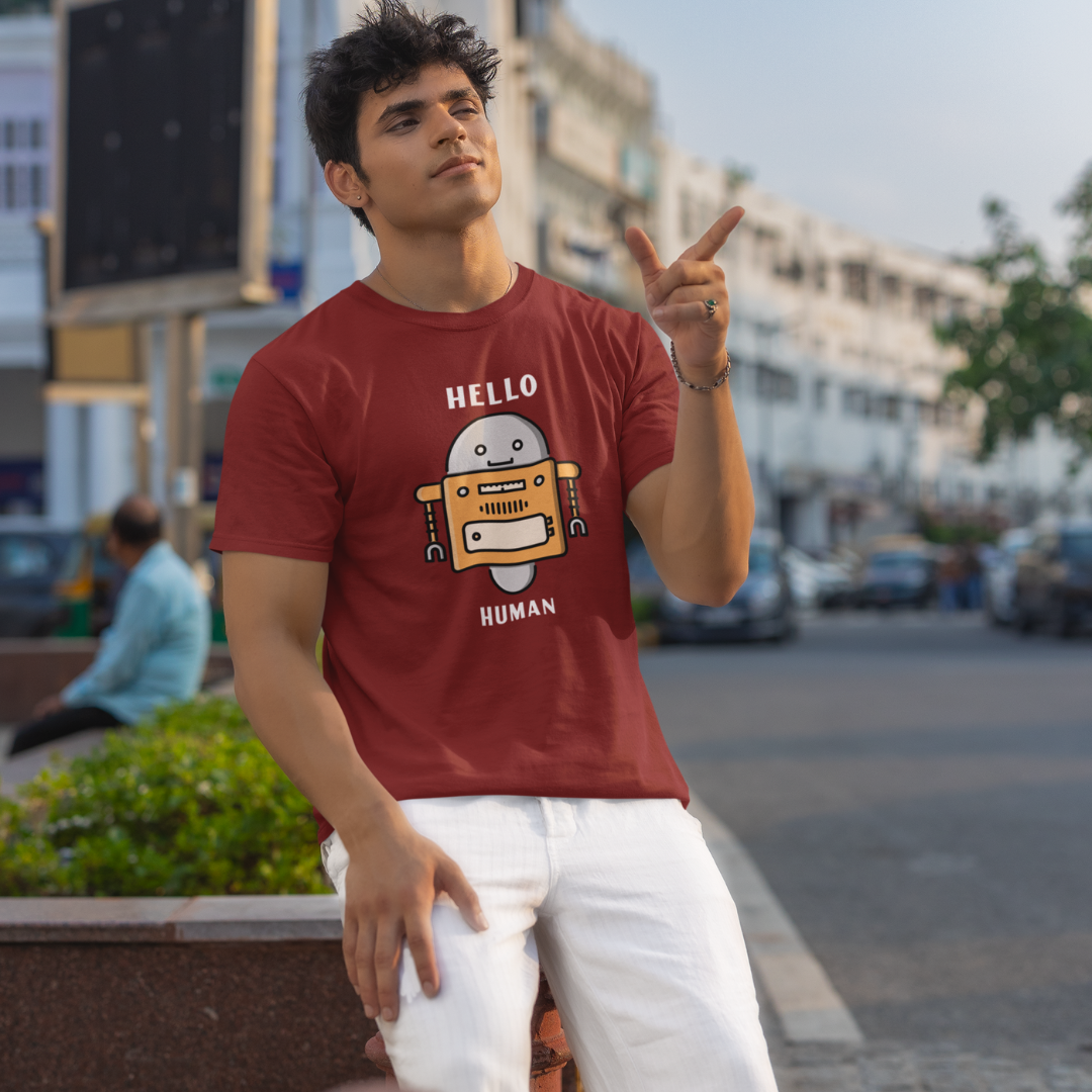 Hello Human Oversized Tee