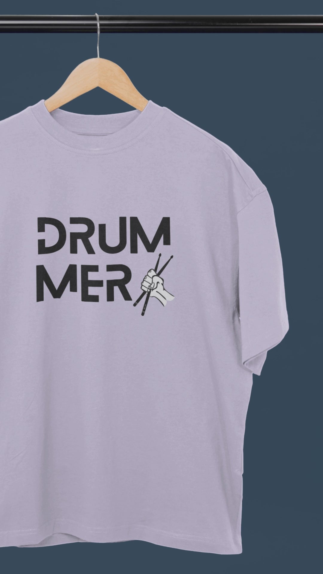 Instrument Drum Oversized Tee- Lavender