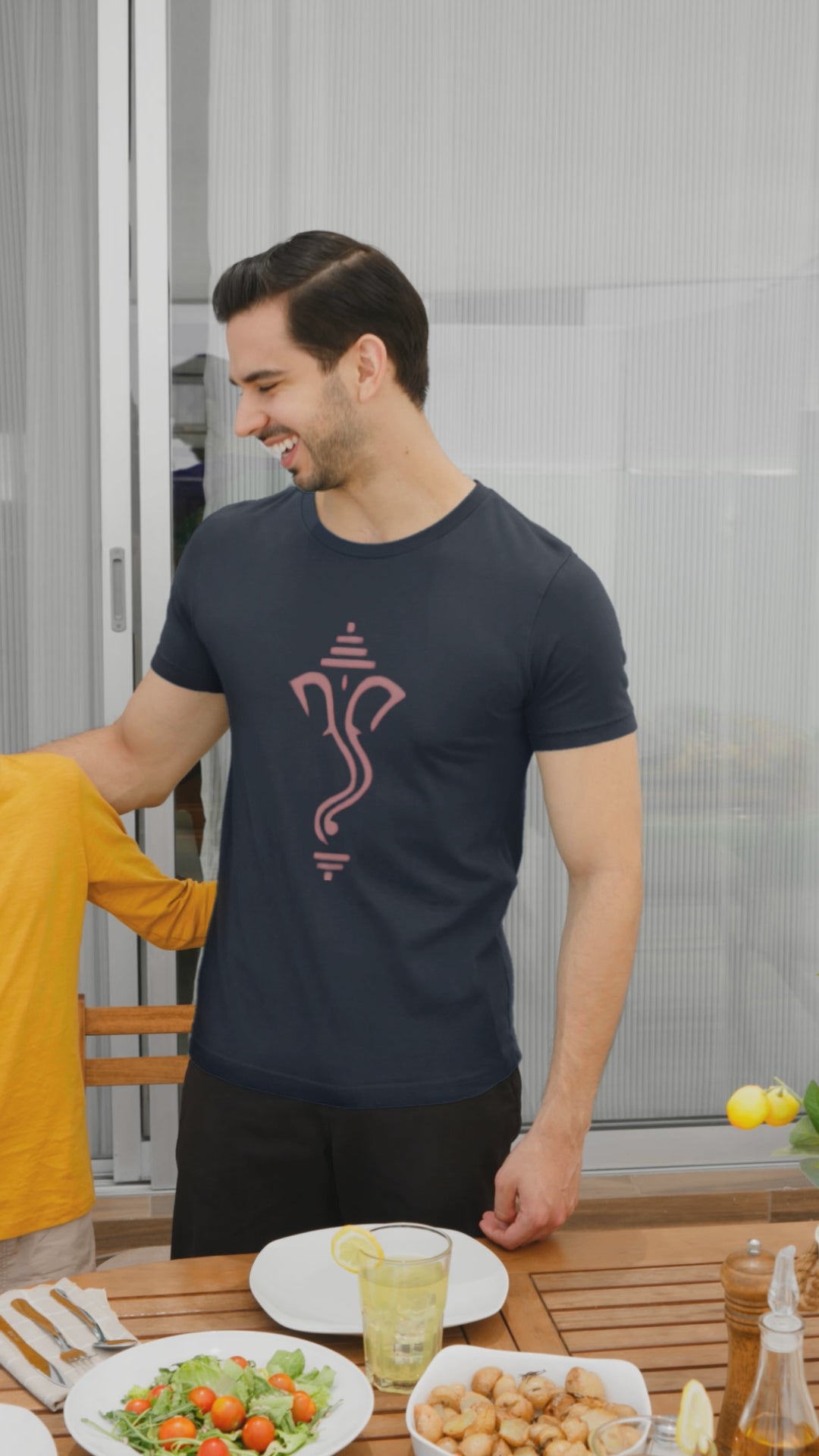 Ganesha Art T-shirt-NavyBlue